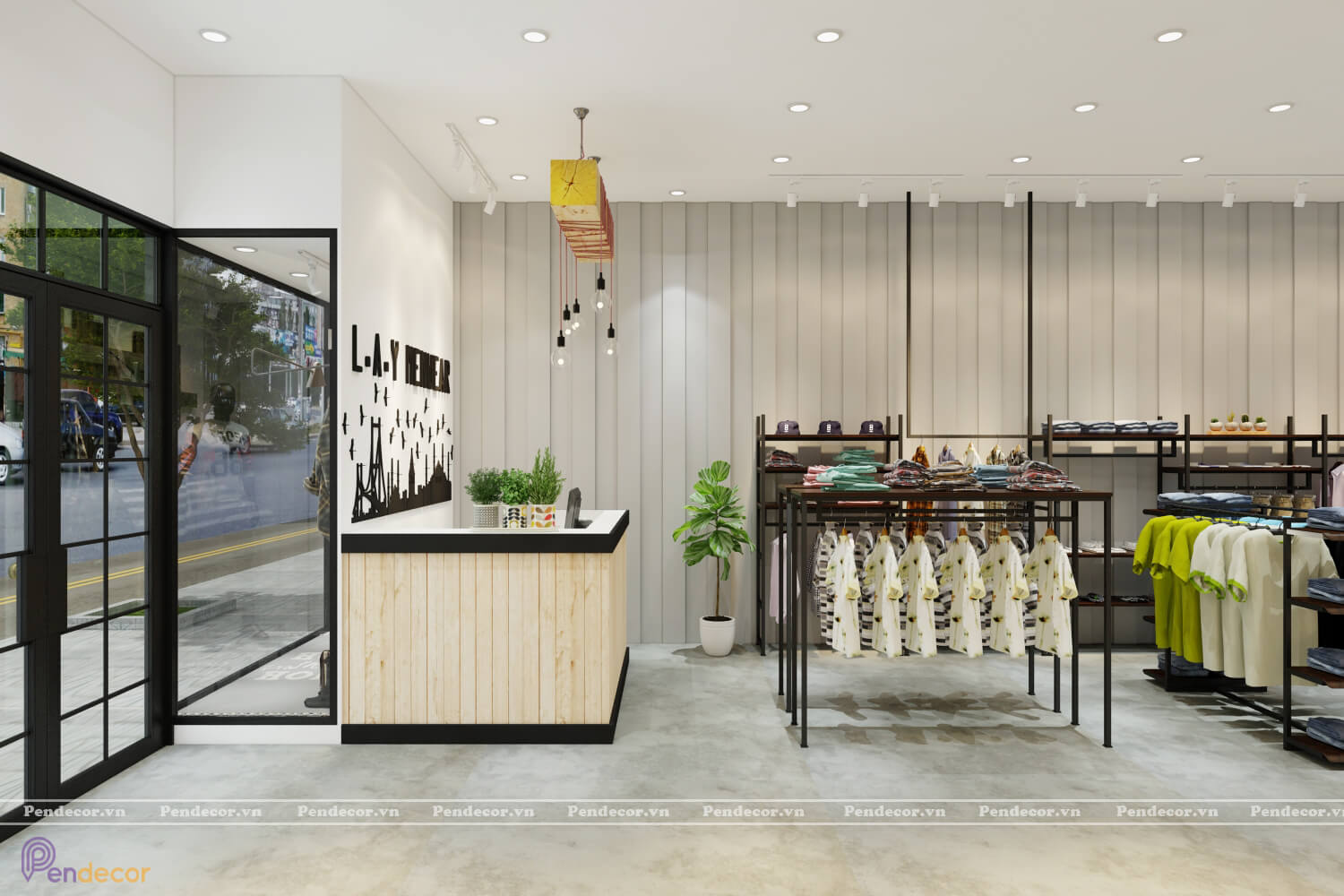 thiết kế shop thời trang nam lay menwear
