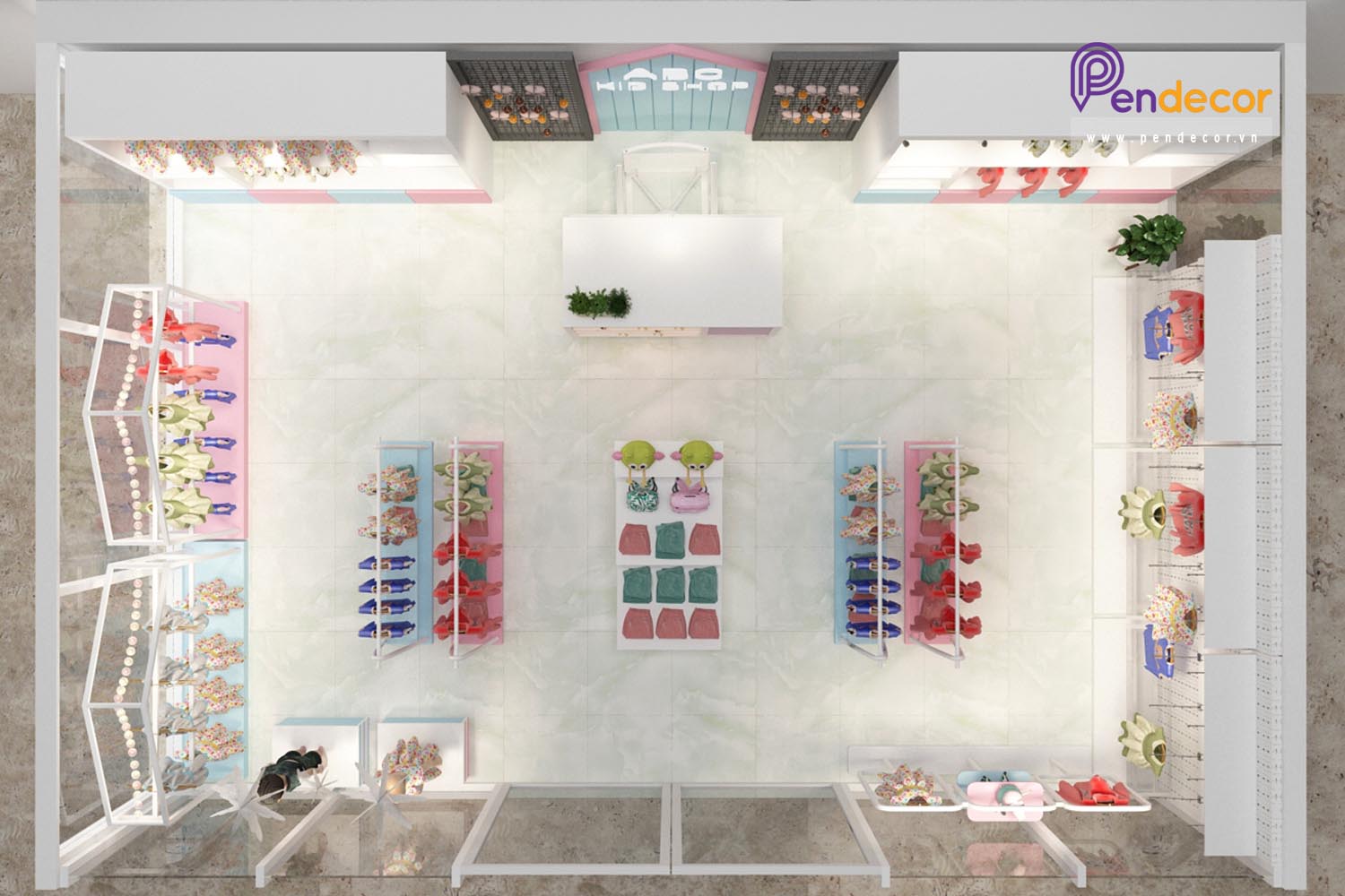 Thiết Kế Cửa Hàng Thời Trang Trẻ Em Kid Shop - Long An