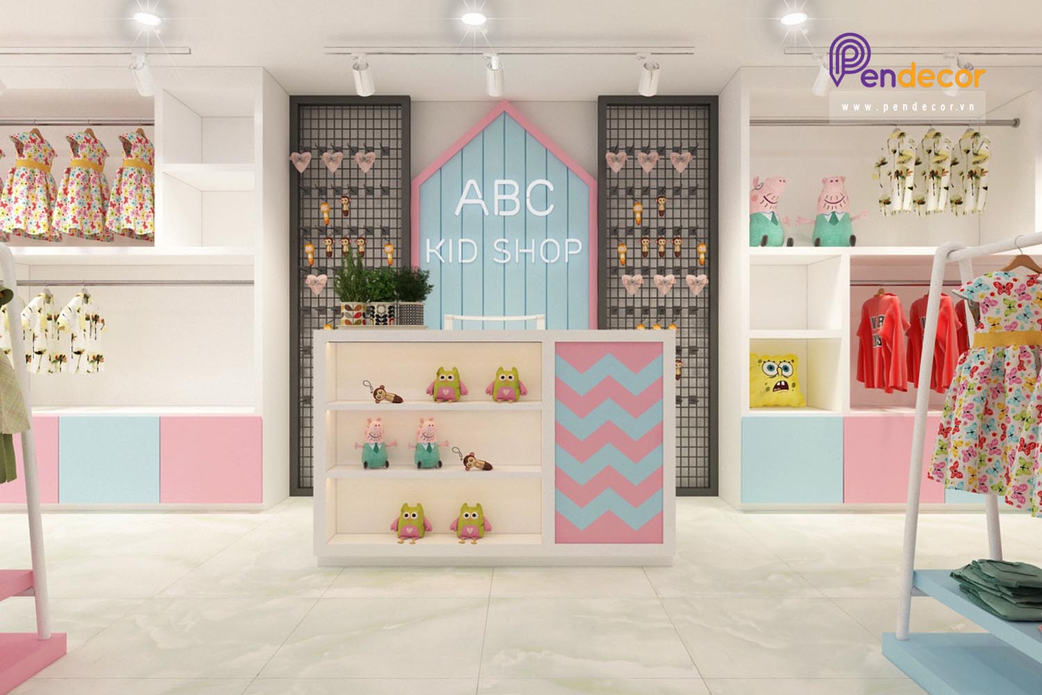 Thiết Kế Cửa Hàng Thời Trang Trẻ Em Kid Shop - Long An