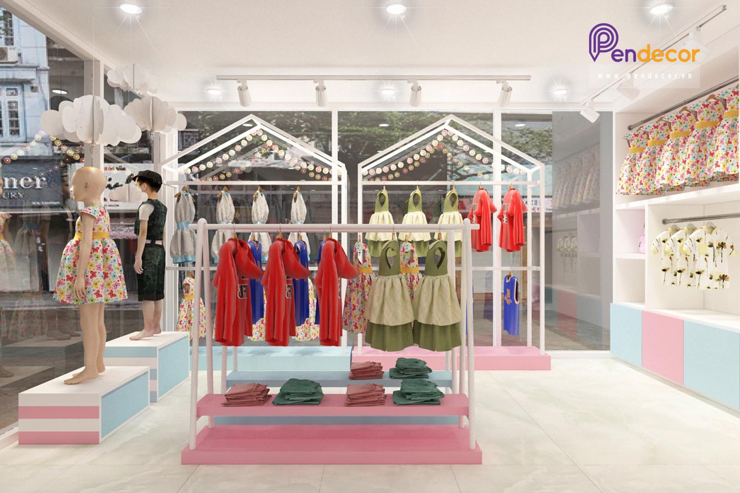 Thiết Kế Cửa Hàng Thời Trang Trẻ Em Kid Shop - Long An