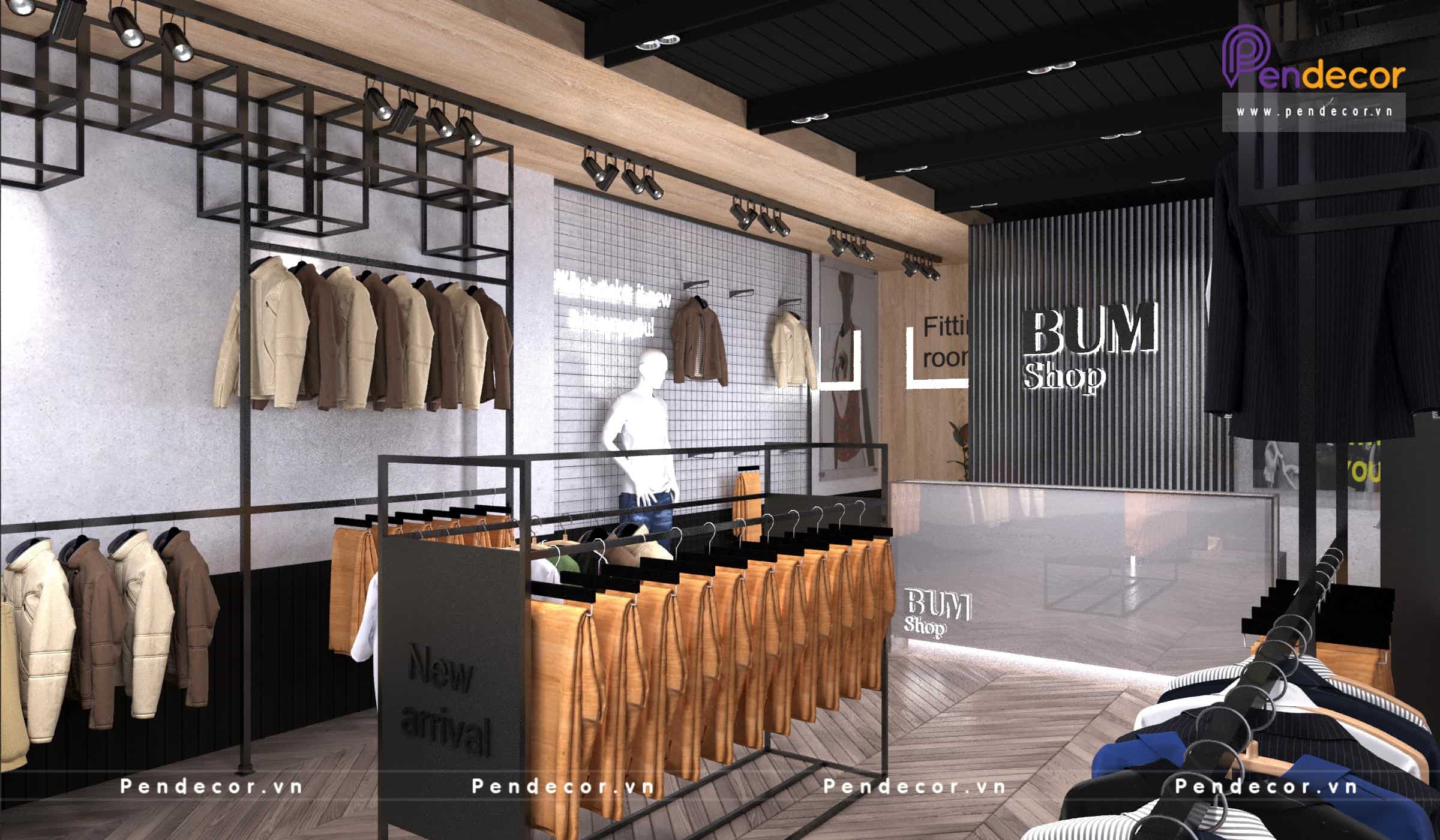 Thiết Kế Shop Thời trang Nam Bum