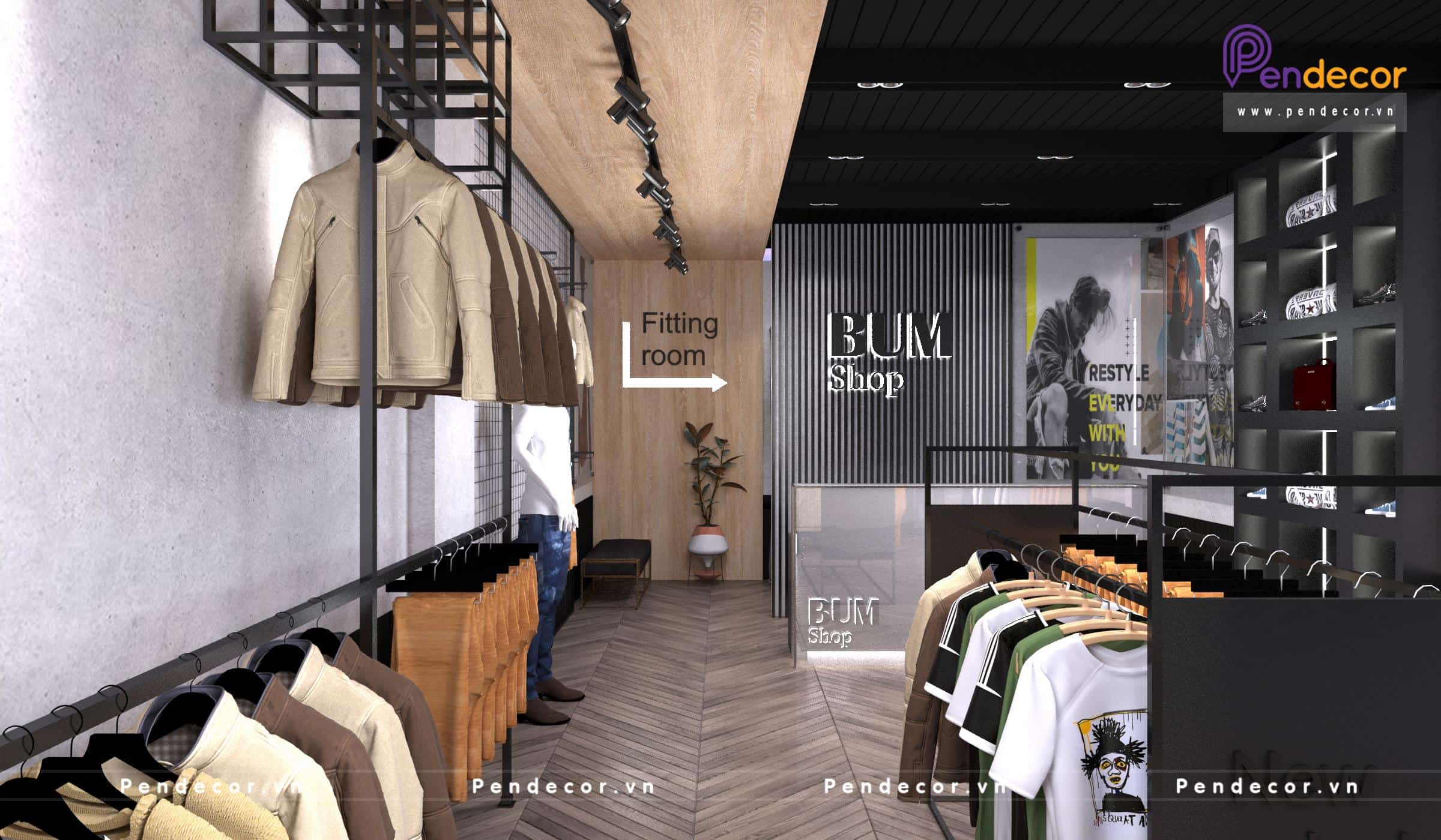 Thiết Kế Shop Thời trang Nam Bum