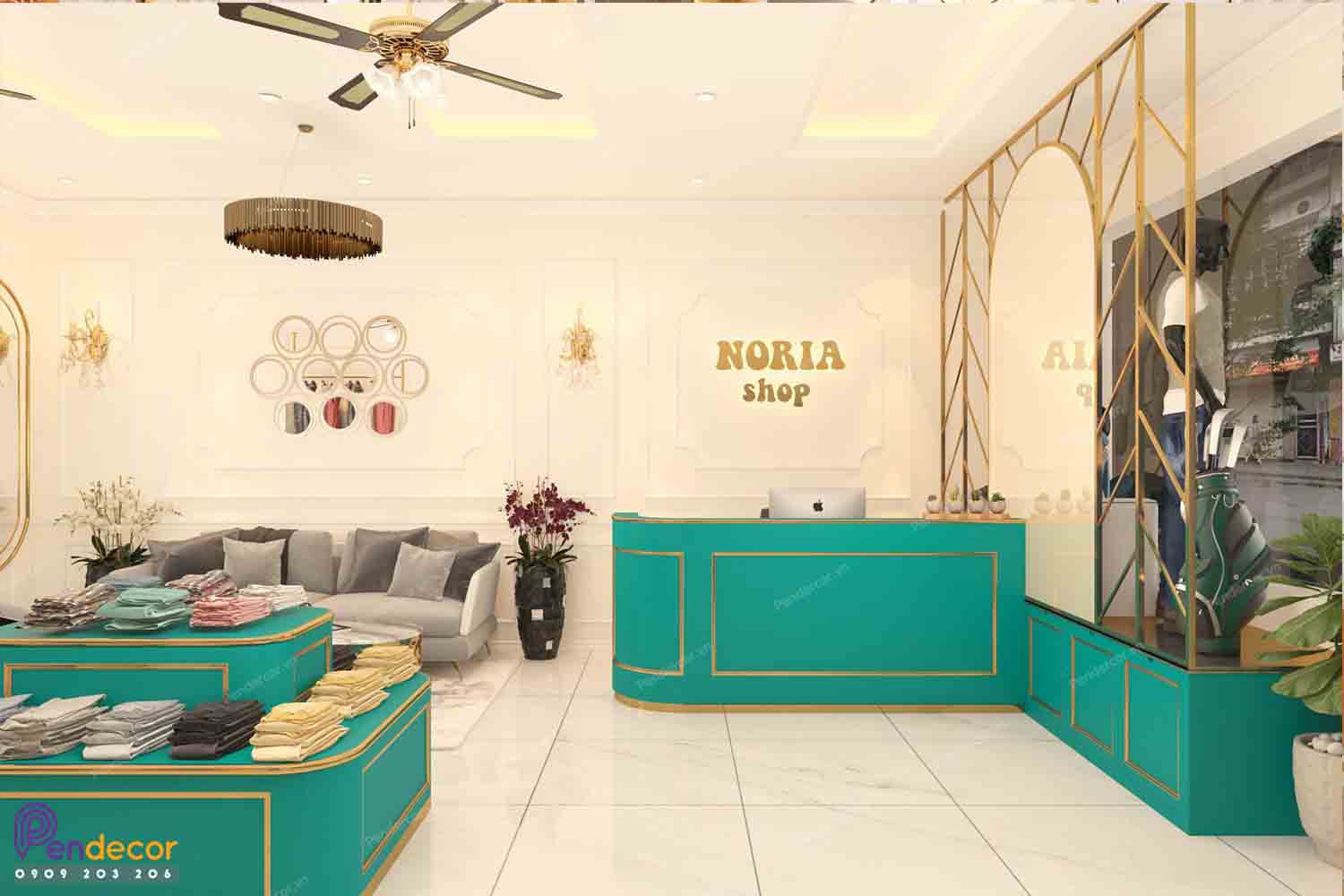 Thiết kế shop thời tran nam NORIA