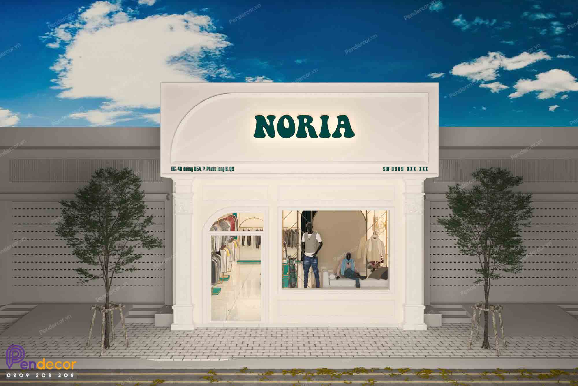 Thiết kế shop thời tran nam NORIA