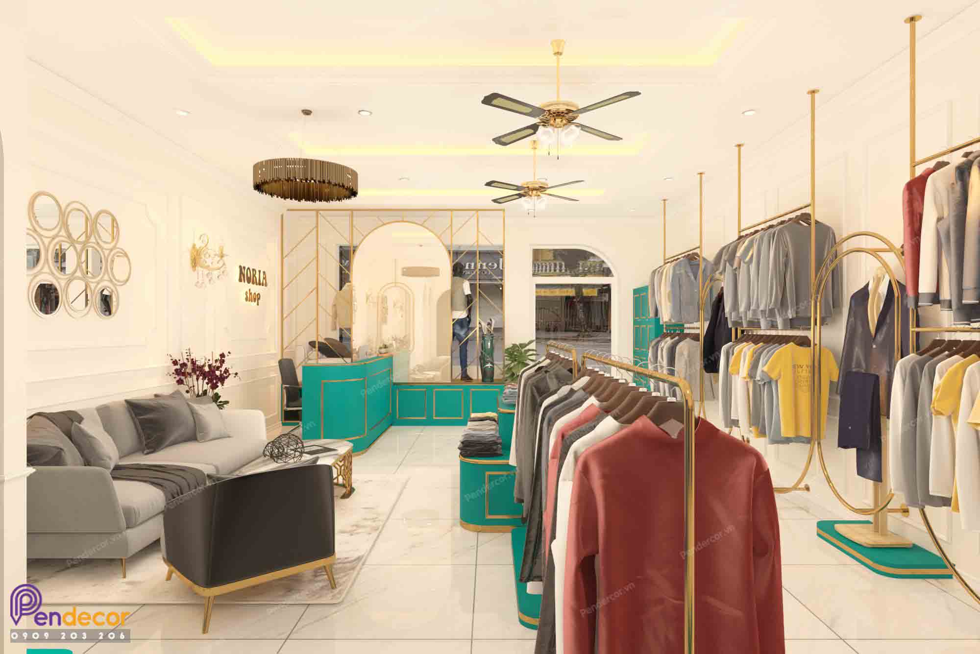 Thiết kế shop thời tran nam NORIA