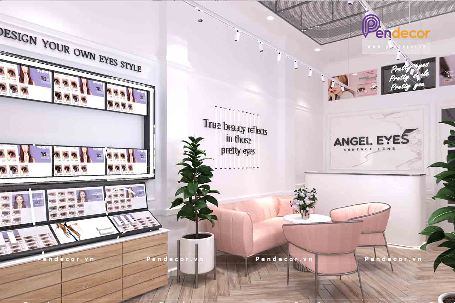 Thiết Kế Shop Mắt Kính Áp Tròng Hàn Quốc Angel Eyes - Chi nhánh Hà Nội