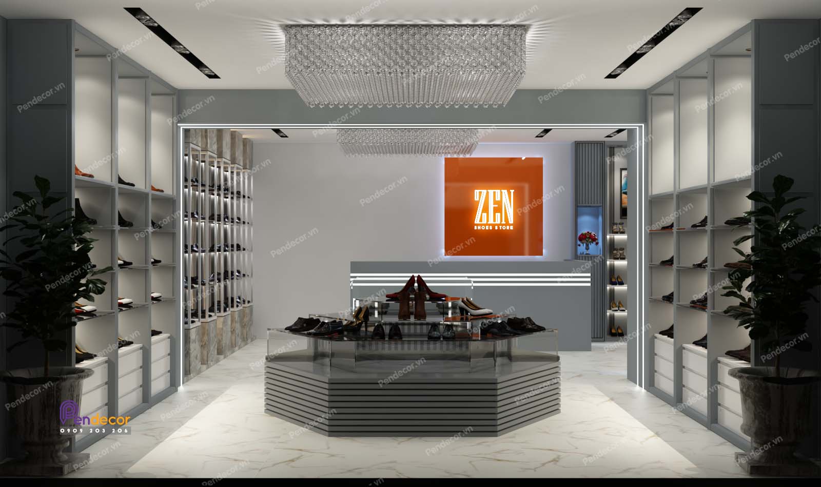 Thiết Kế Shop Giày Zen | Pendecor