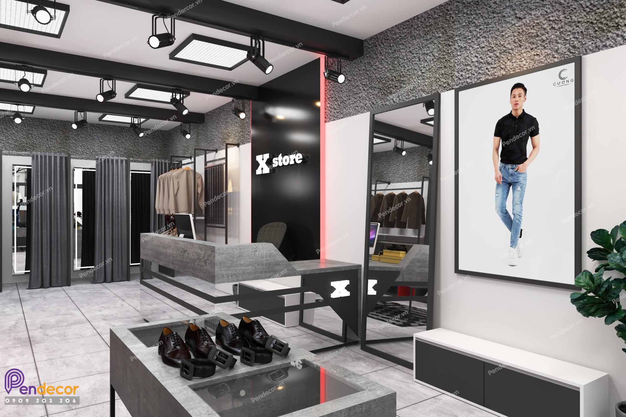 Thiết kế shop thời trang nam X Store