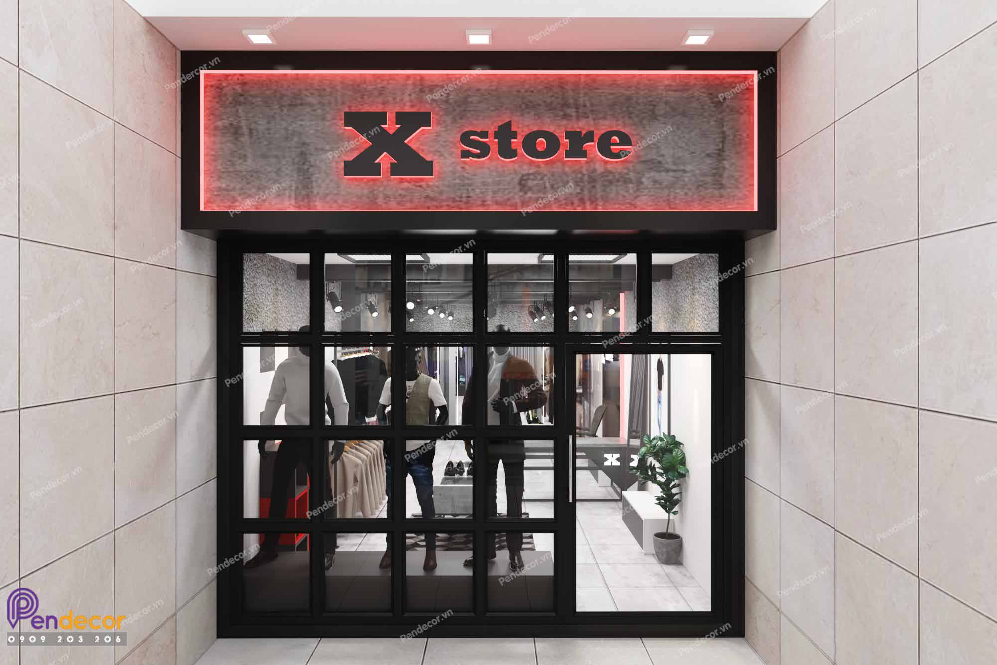 Thiết kế shop thời trang nam X Store