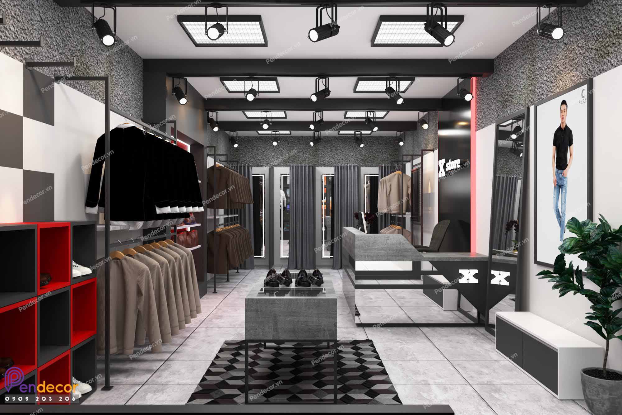Thiết kế shop thời trang nam X Store