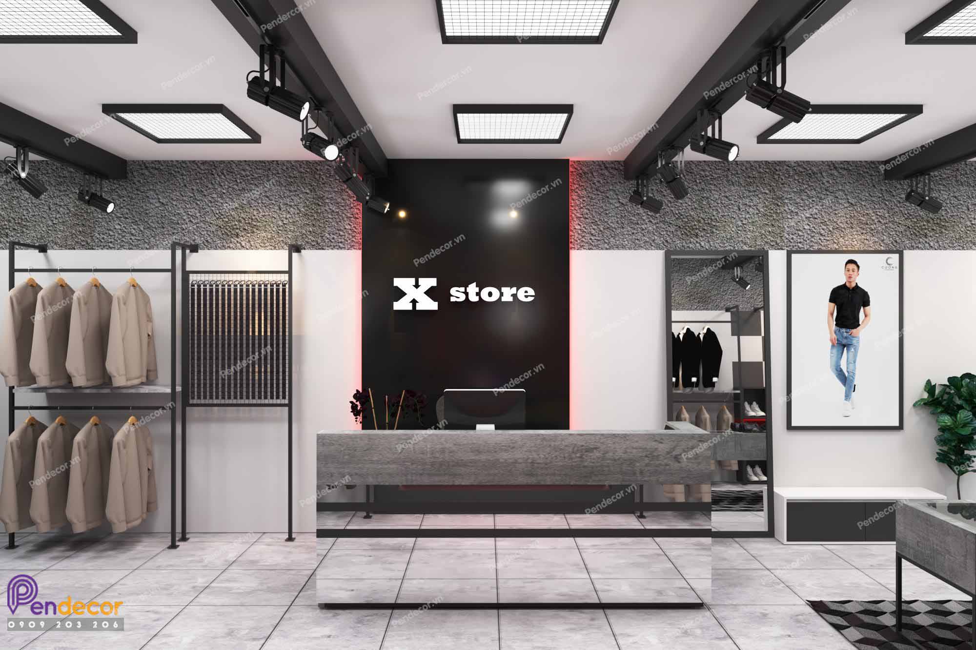Thiết kế shop thời trang nam X Store