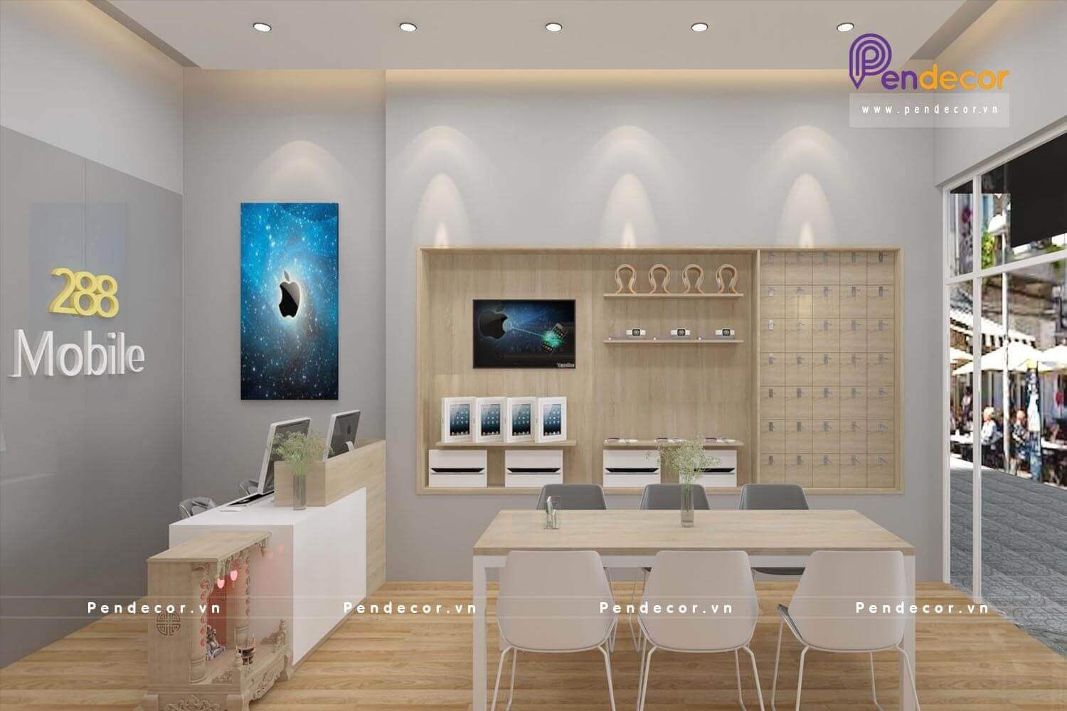 thiết kế showroom điện thoại - Pendecor