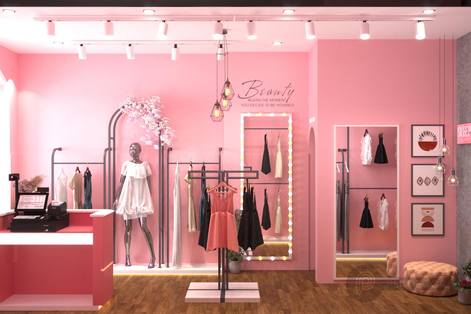 Thiết kế shop đồ lót Chu Chu