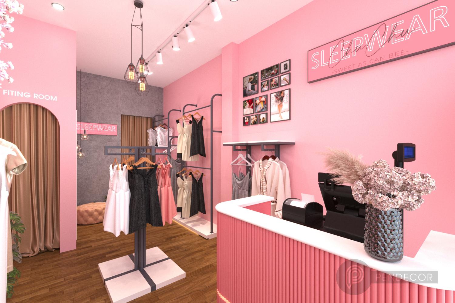 Thiết kế shop đồ lót Chu Chu