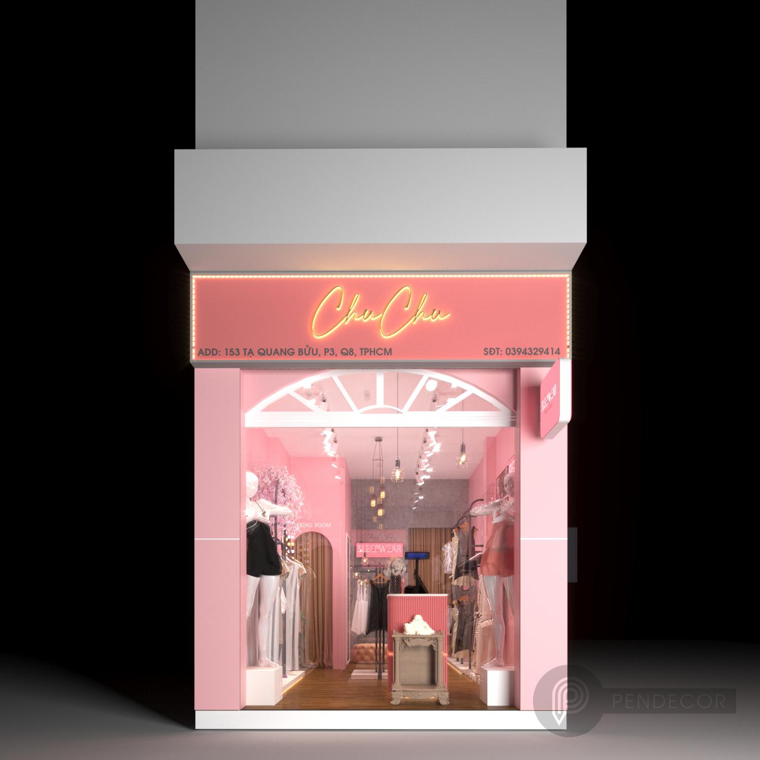 Thiết kế shop đồ lót Chu Chu