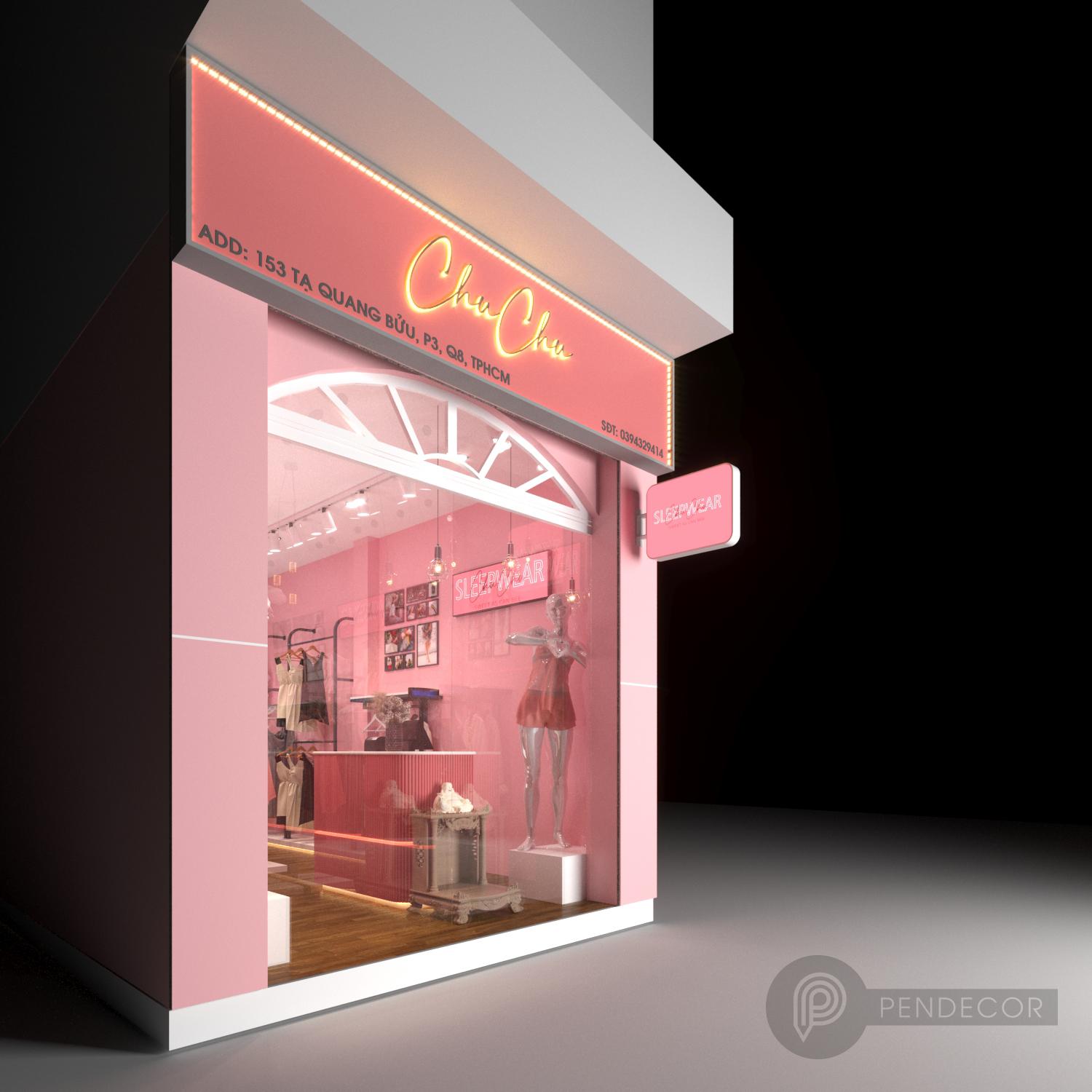 Thiết kế shop đồ lót Chu Chu