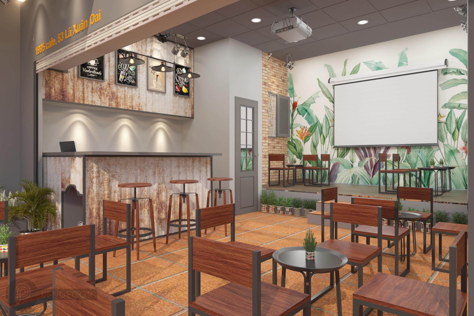 Thiết kế tiệm cafe 1995 Gucafe