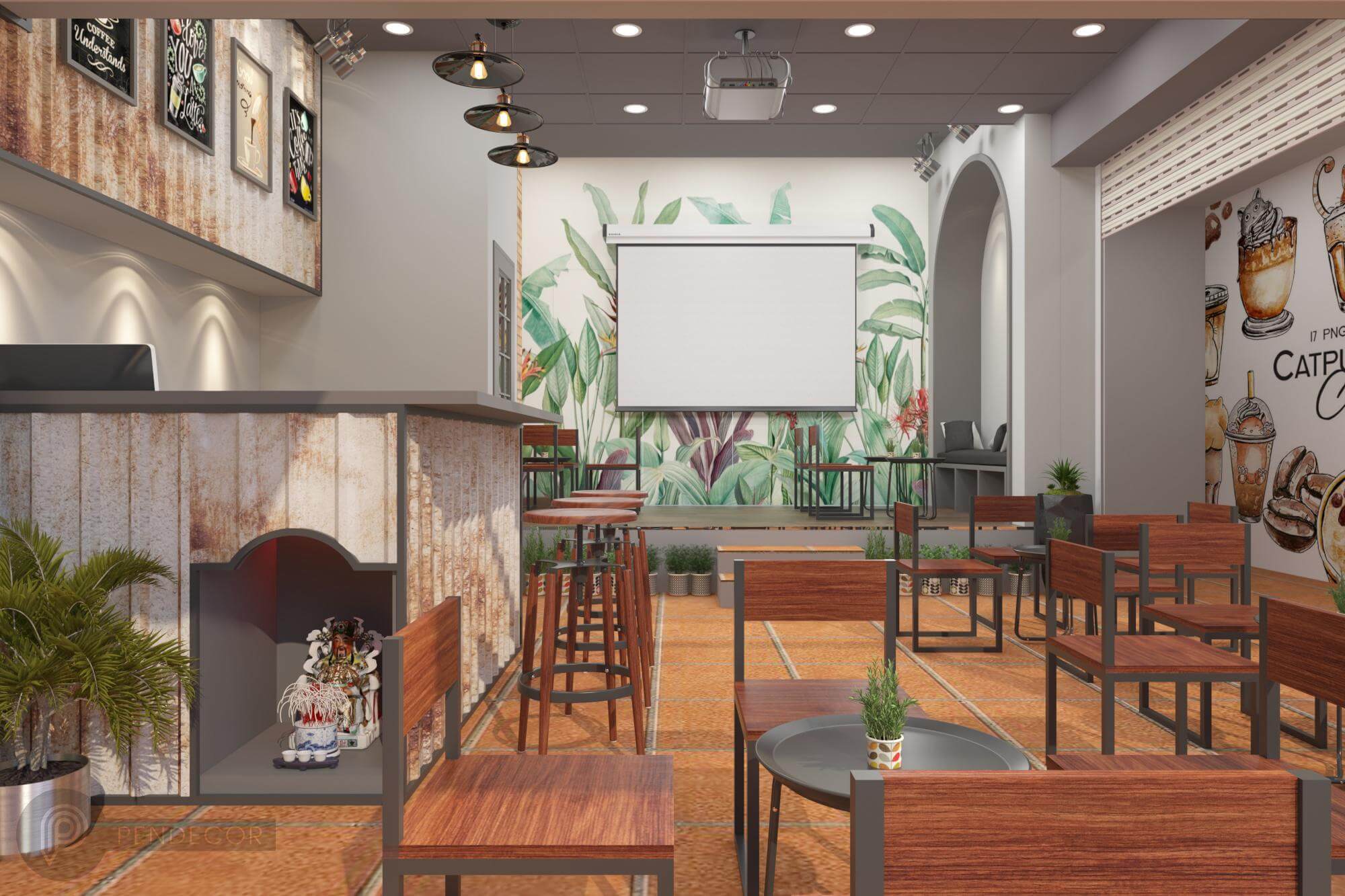 Thiết kế tiệm cafe 1995 Gucafe