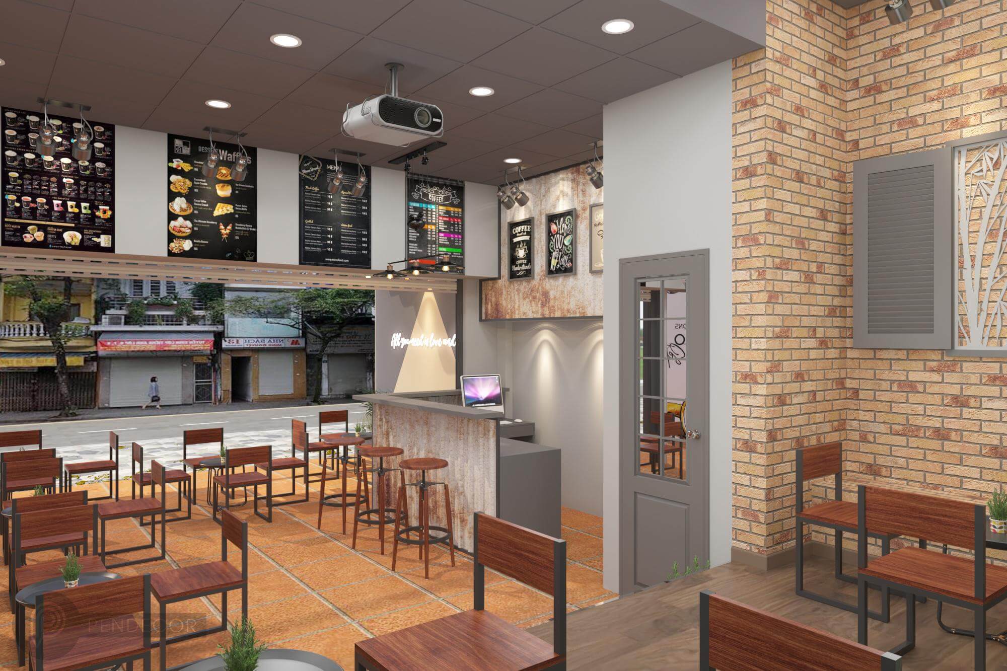 Thiết kế tiệm cafe 1995 Gucafe