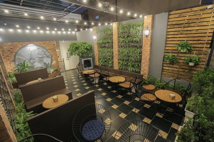 Thiết kế quán trà sữa 2 tầng phong cách tropical rất thu hút