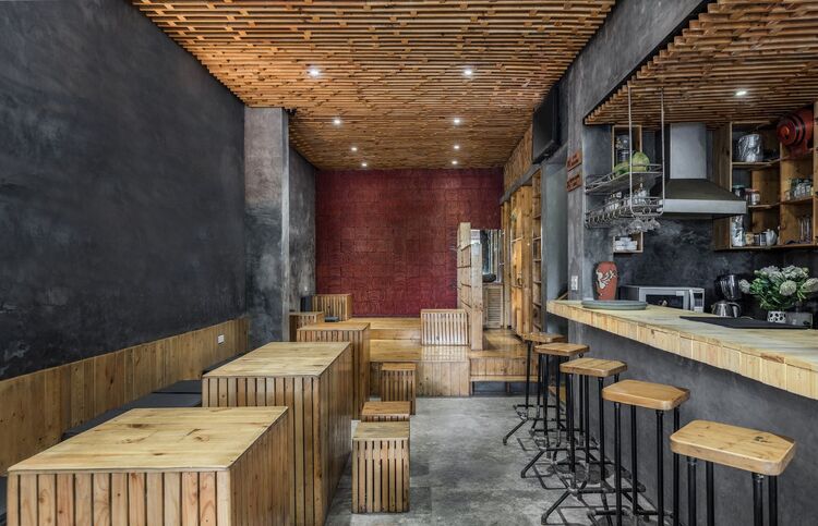 Thiết kế quán cafe phong cách Nhật thường sử dụng chất liệu gỗ