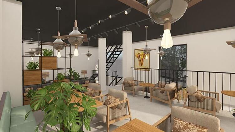 Bàn ghế nên là sự kết hợp giữa các bộ bàn ghế gỗ thiết kế đơn giản và những bộ sofa mang gam màu trầm ấm
