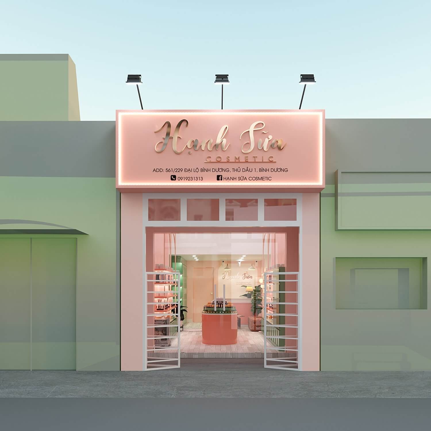 Thiết Kế Shop Mỹ Phẩm Hạnh Sữa Cosmestic