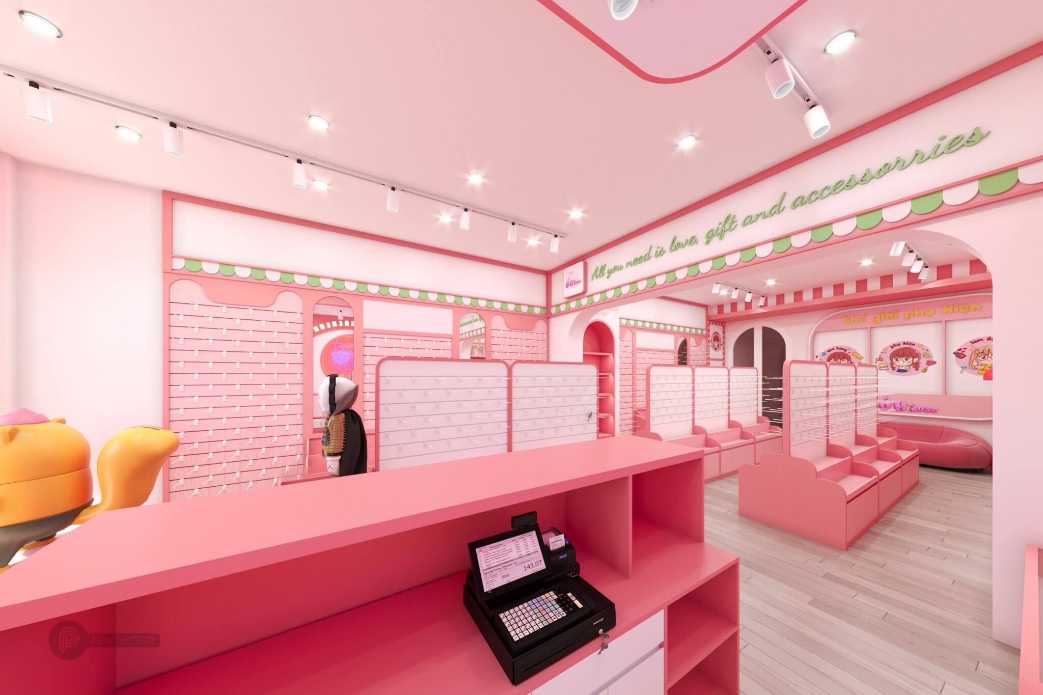 Thiết Kế & Thi Công Shop Phụ Kiện Ú House