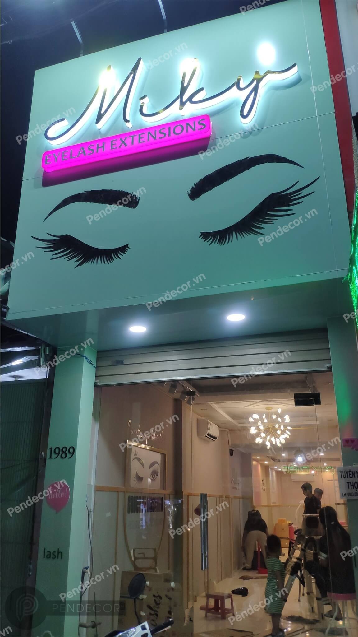 Thi Công Thực Tế Shop Nối Mi Miky