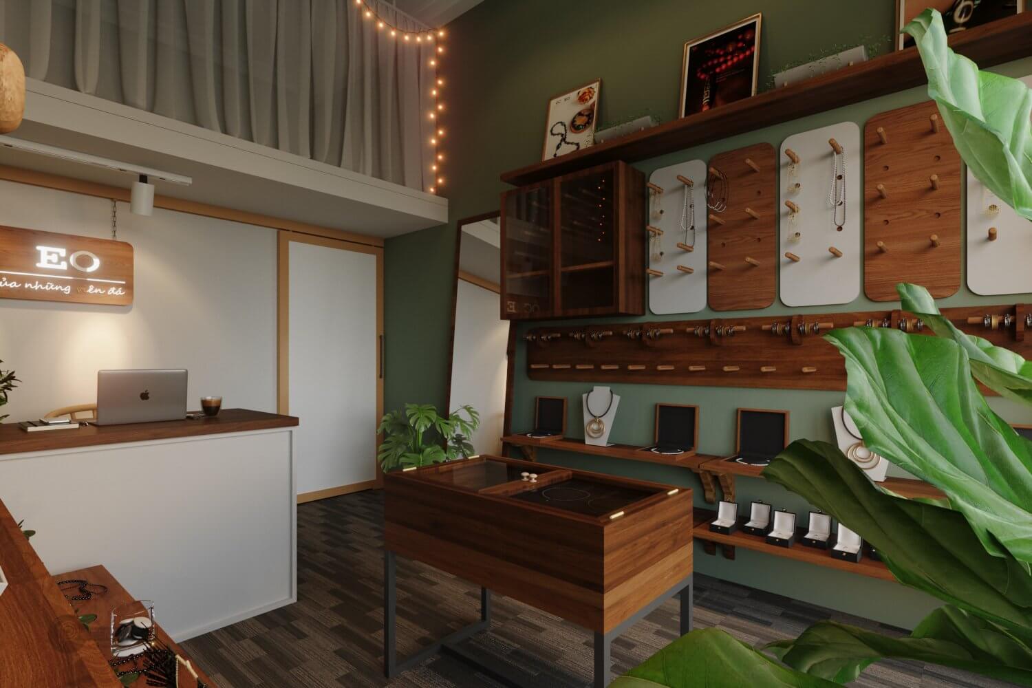 Thiết Kế Và Thi Công Shop Phụ Kiện Óc Eo