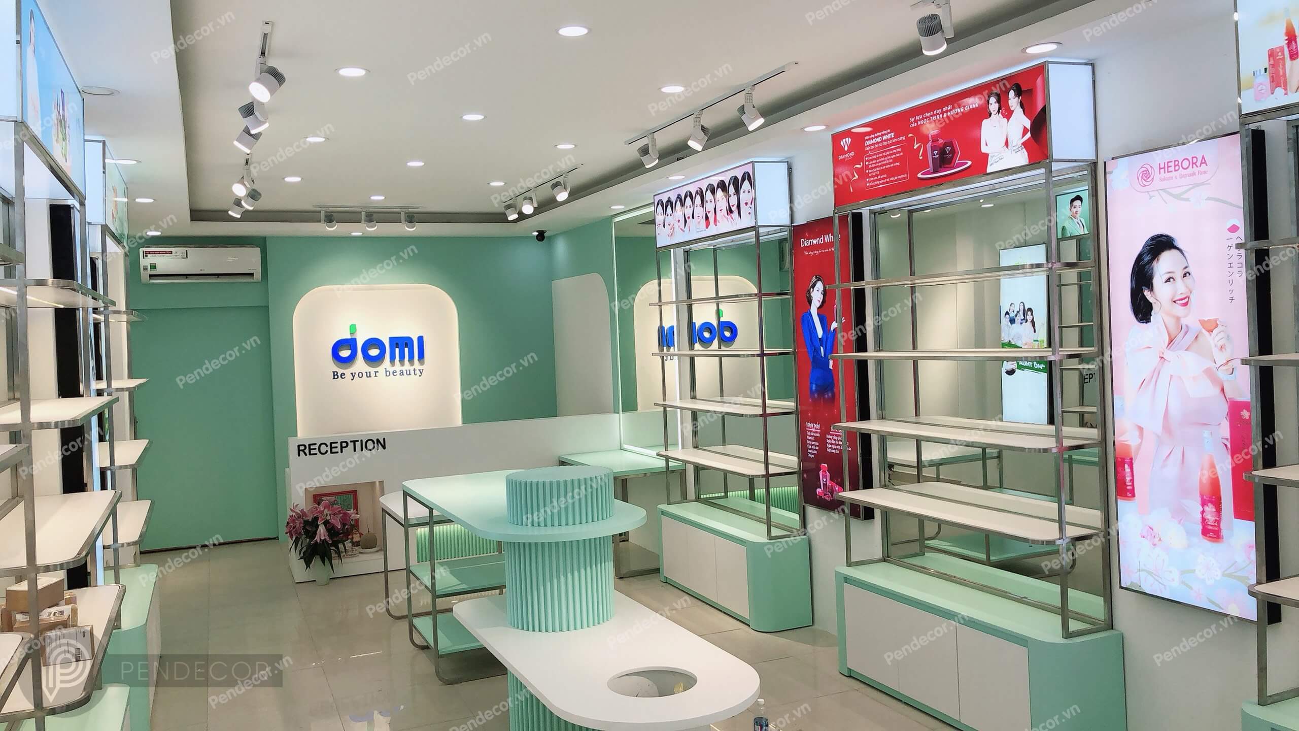 Thi Công Thực Tế Shop Mỹ Phẩm Domi