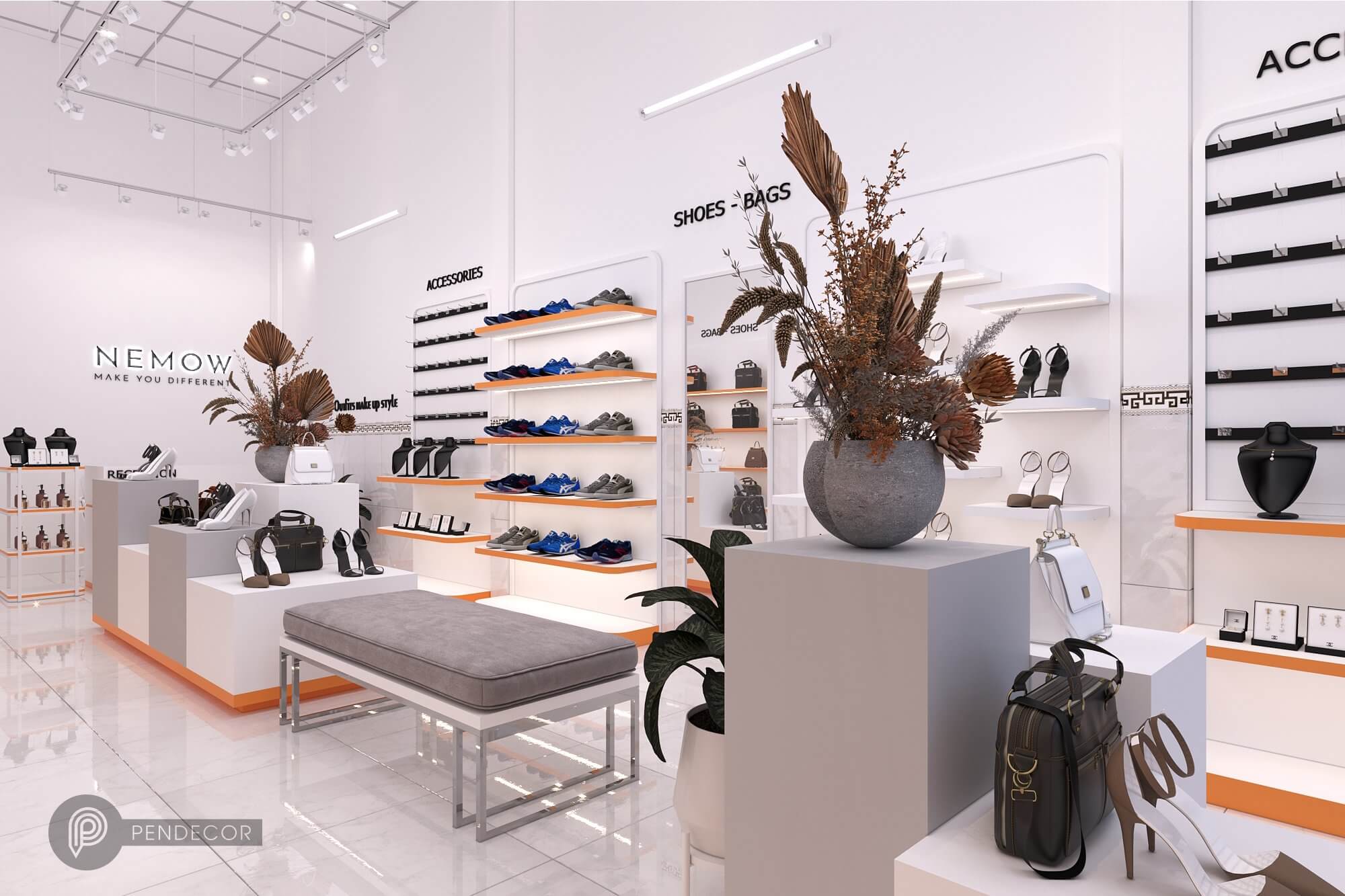 Thiết Kế Shop Giày Dép Túi Xách NEMOW