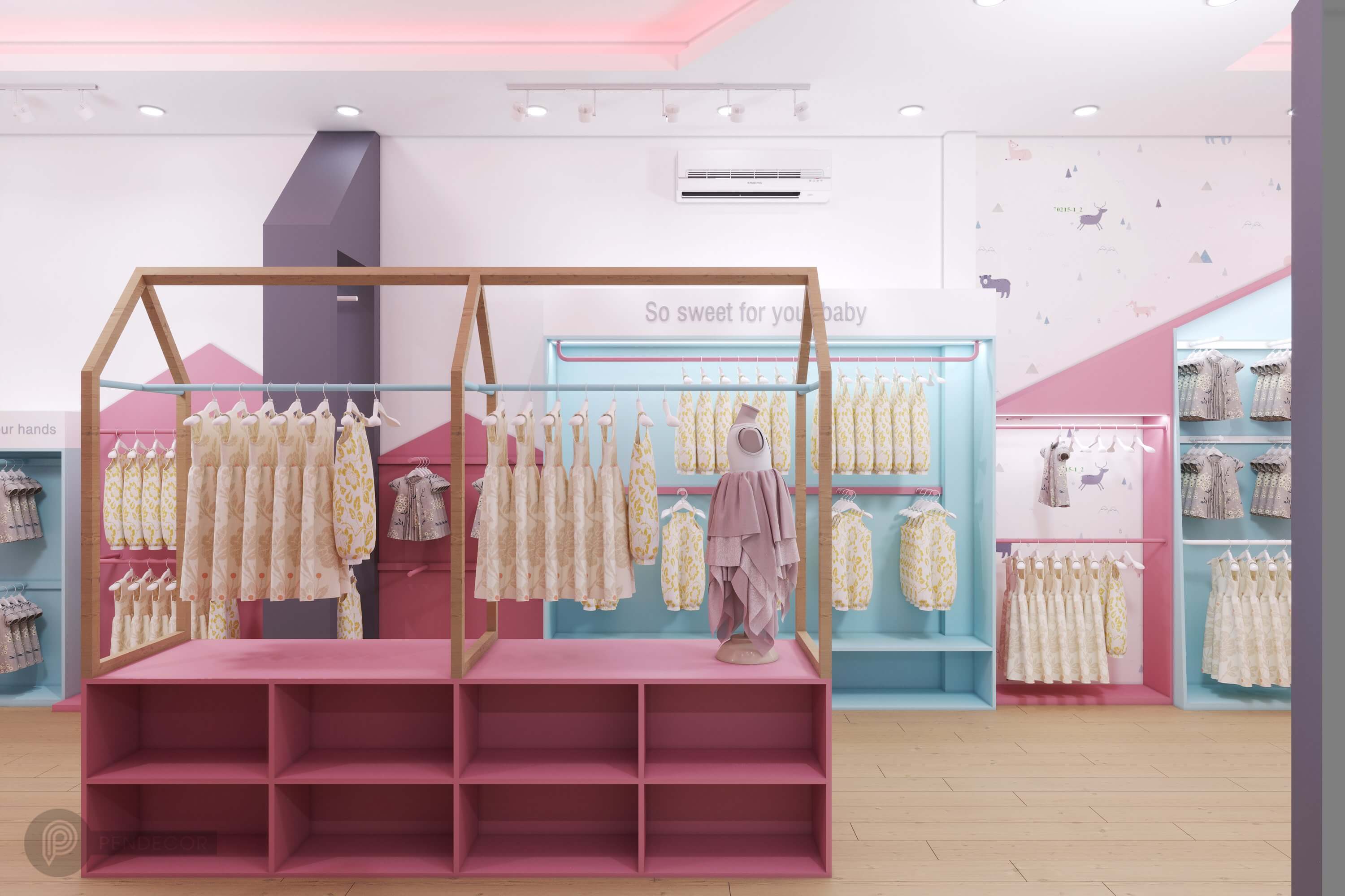 Thiết Kế Shop Thời Trang Trẻ Em Bún Baby