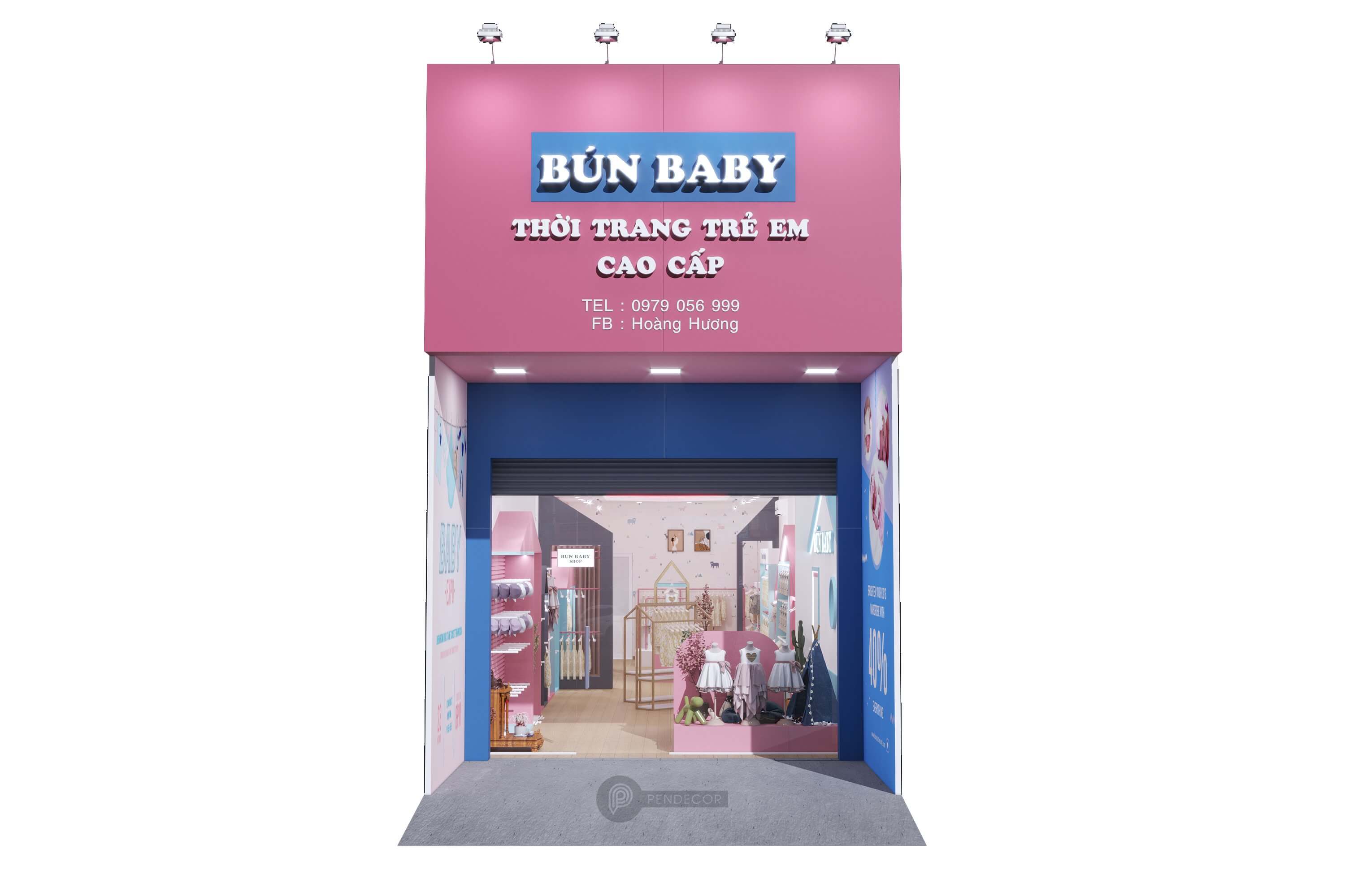 Thiết Kế Shop Thời Trang Trẻ Em Bún Baby