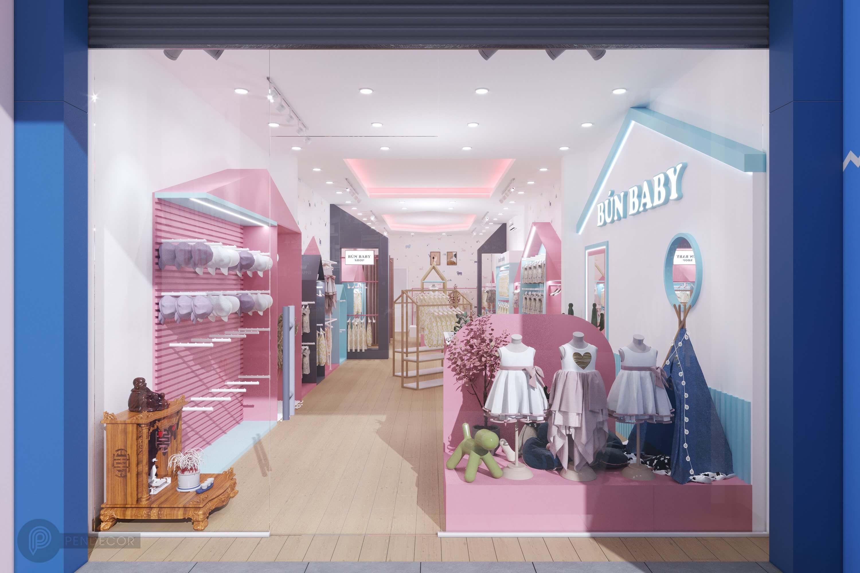 Thiết Kế Shop Thời Trang Trẻ Em Bún Baby