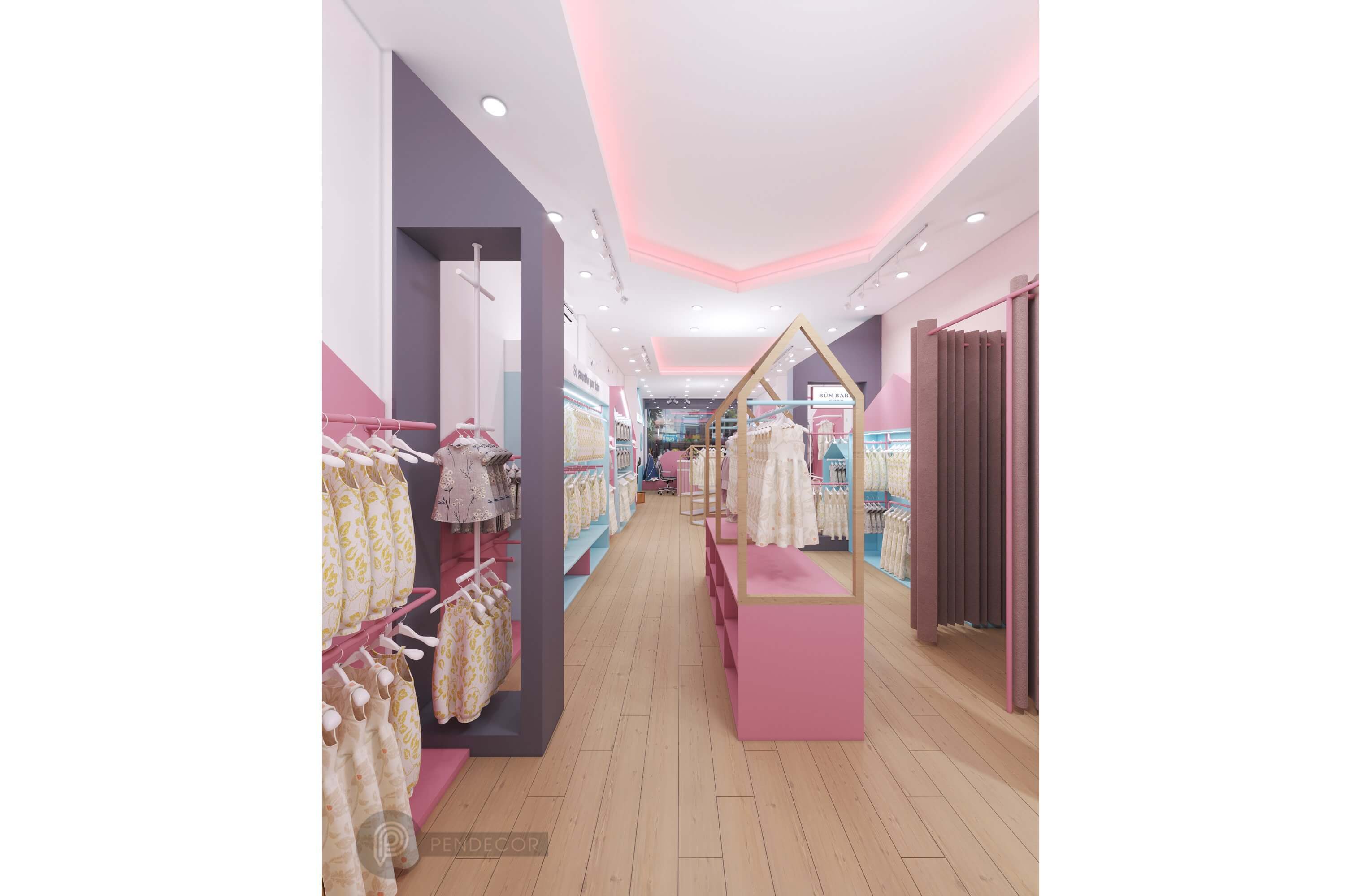 Thiết Kế Shop Thời Trang Trẻ Em Bún Baby