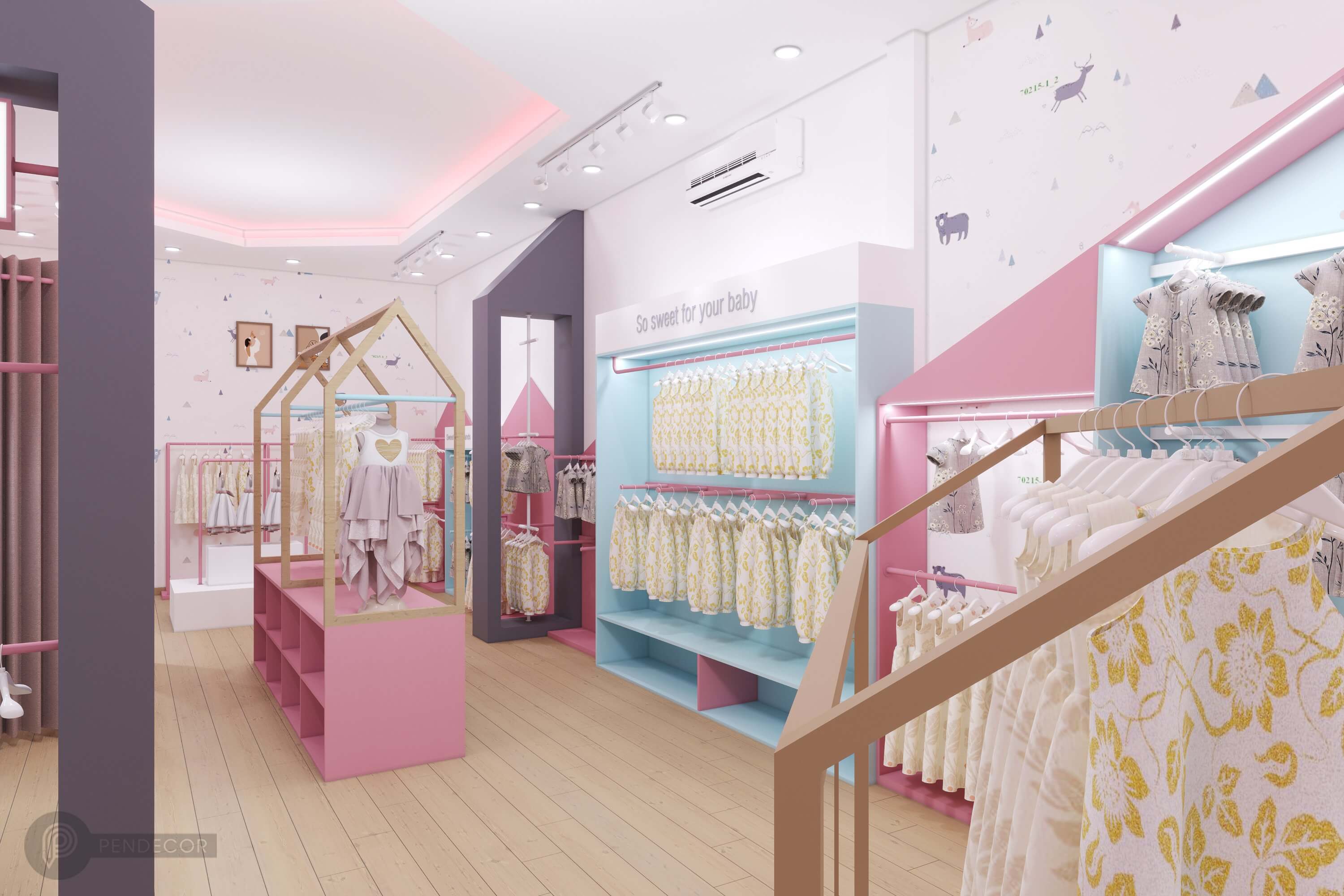 Thiết Kế Shop Thời Trang Trẻ Em Bún Baby