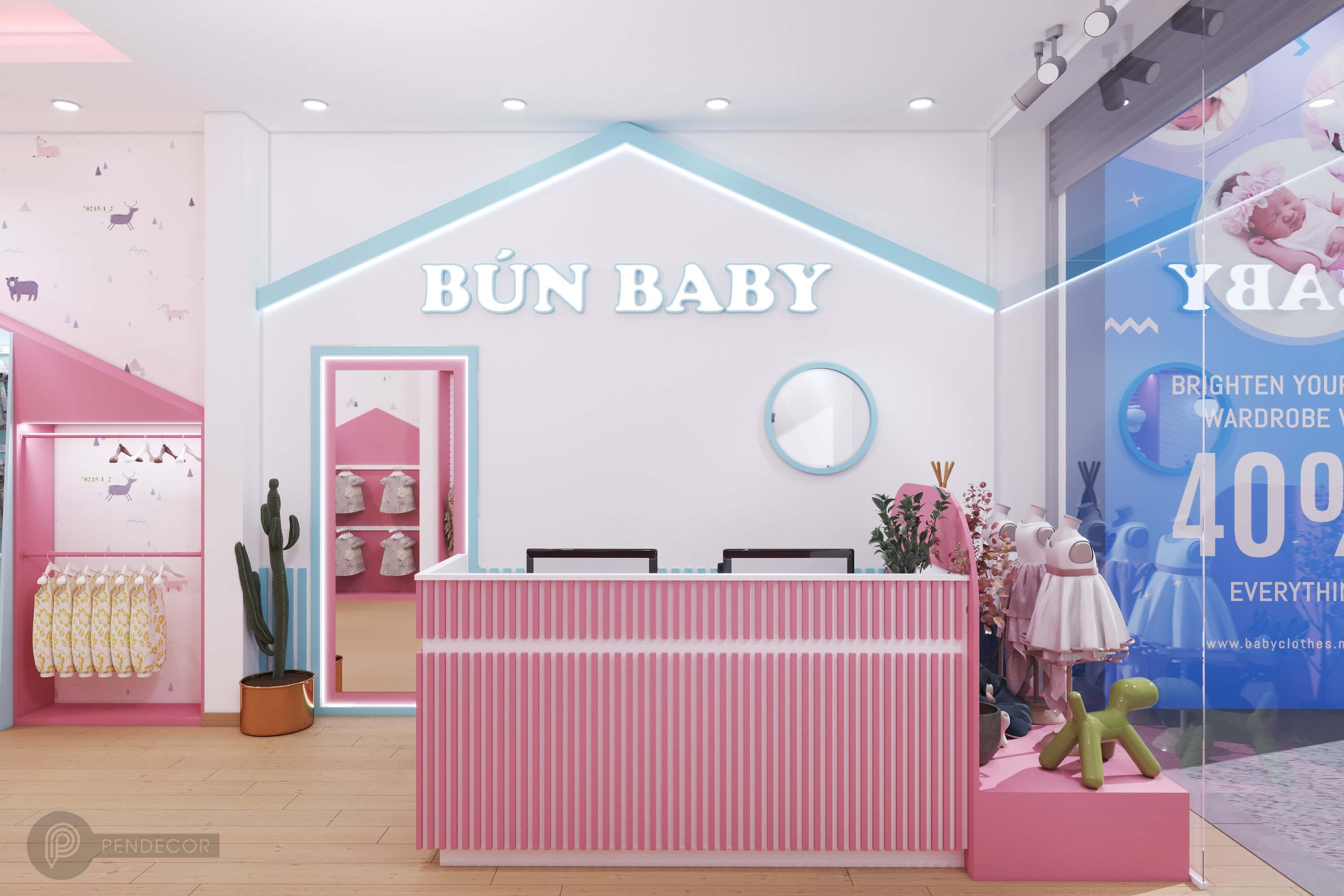 Thiết Kế Shop Thời Trang Trẻ Em Bún Baby
