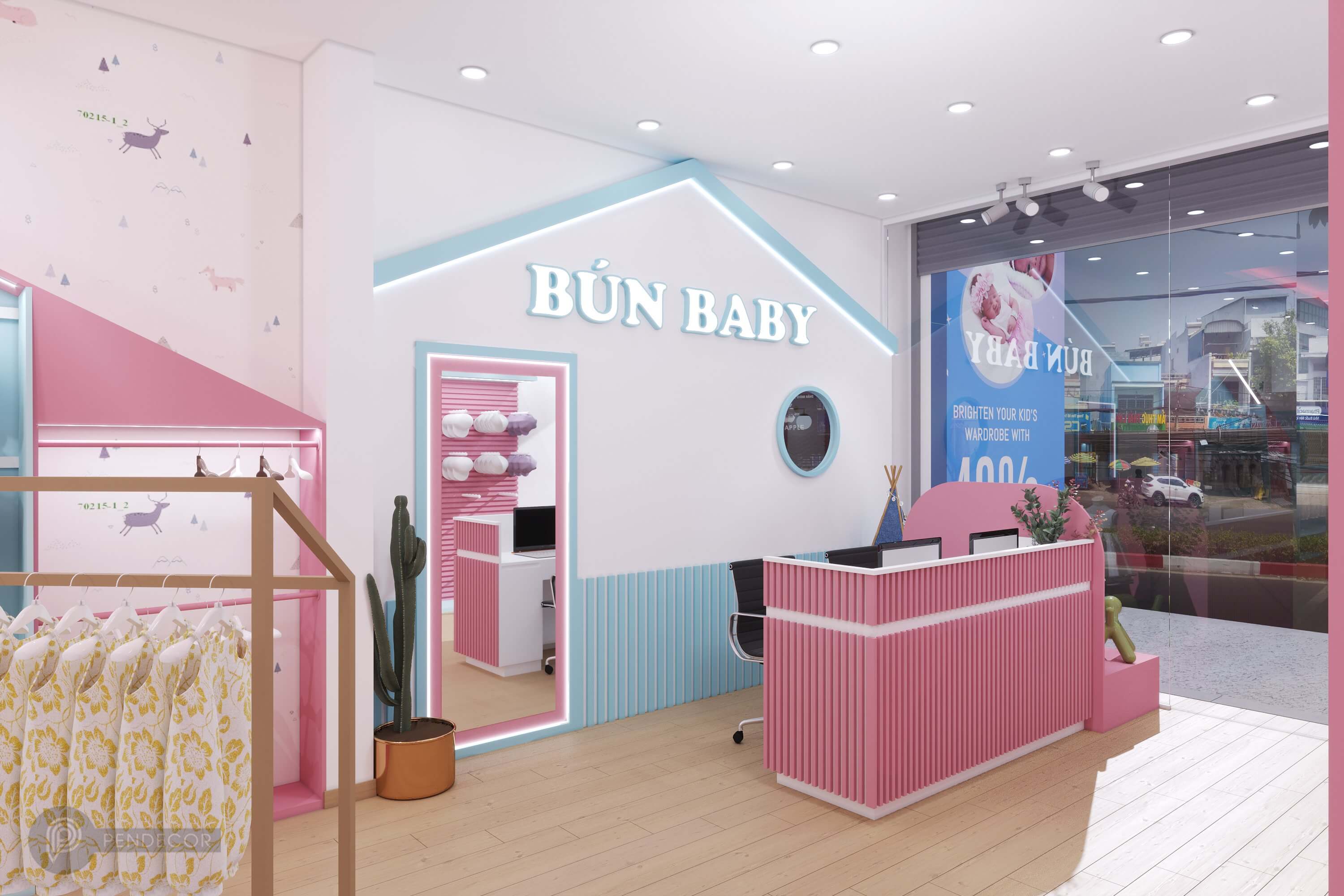 Thiết Kế Shop Thời Trang Trẻ Em Bún Baby