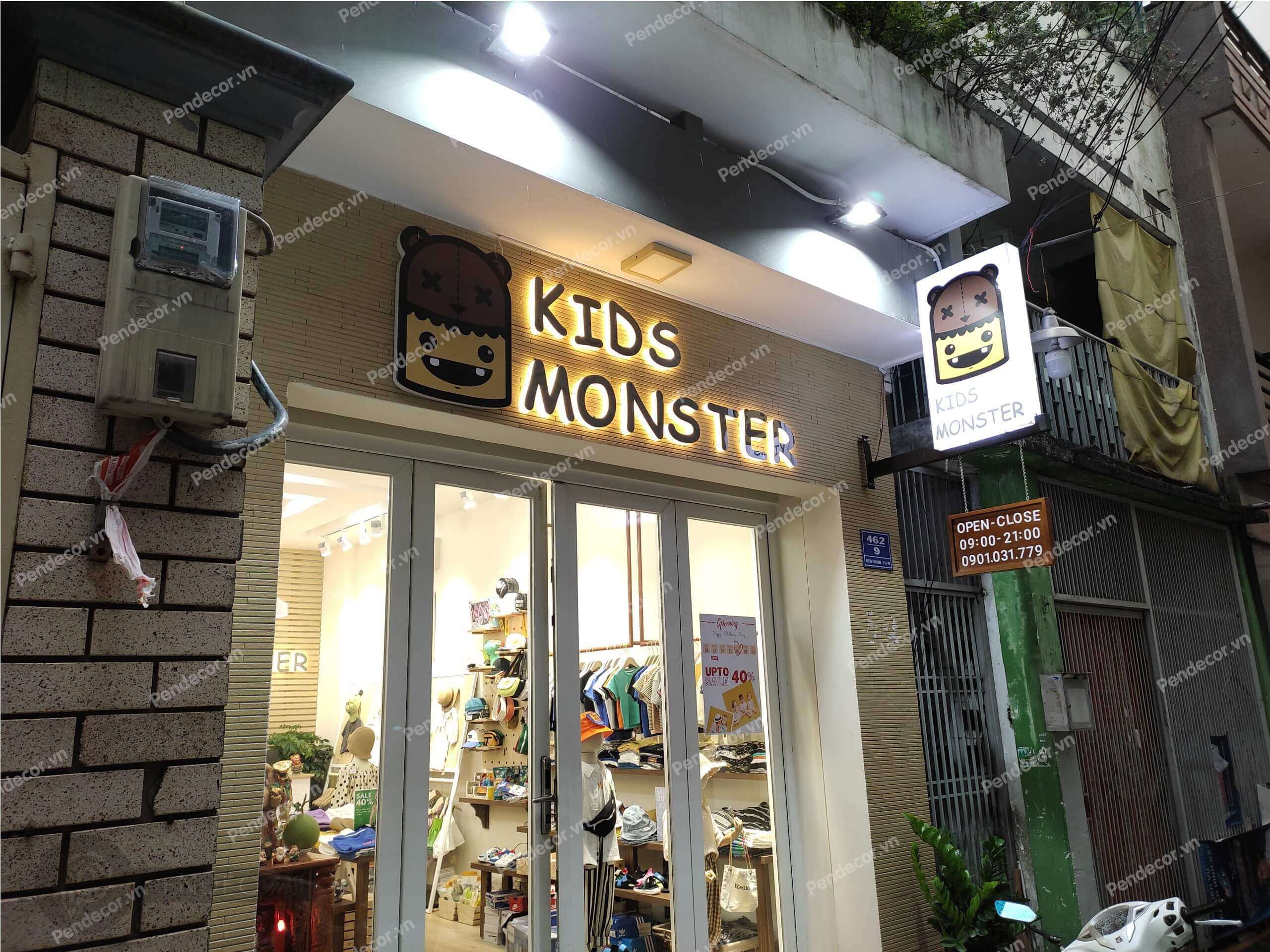 Thi Công Thực Tế Shop Thời Trang Trẻ Em Kid Monster