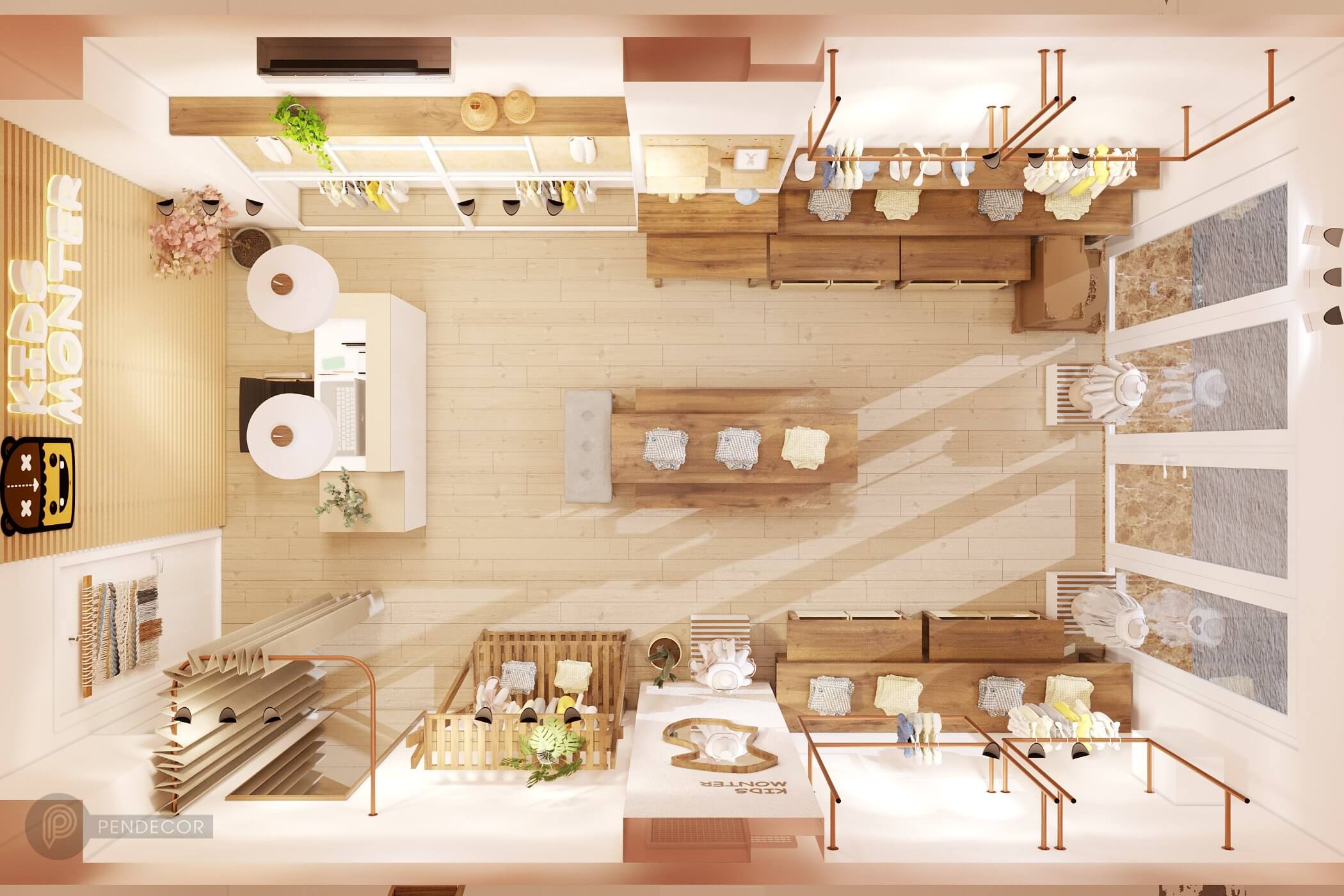 Thiết Kế Shop Thời Trang Trẻ Em Kids Monter