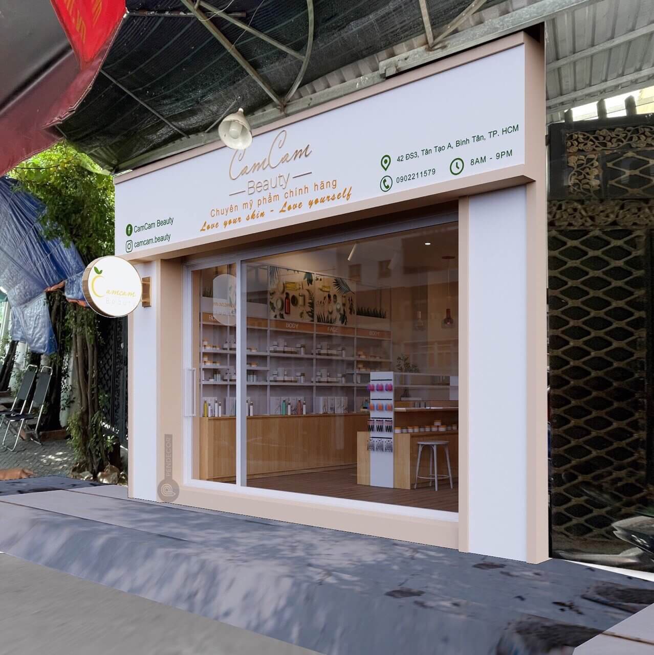 Thiết Kế Shop Mỹ Phẩm CamCam