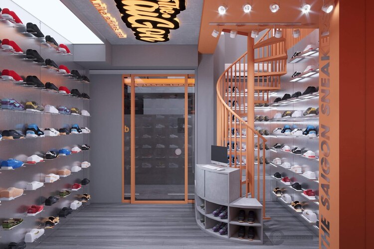 Thiết kế shop giày đẹp mắt giúp xây dựng hình ảnh thương hiệu chuyên nghiệp