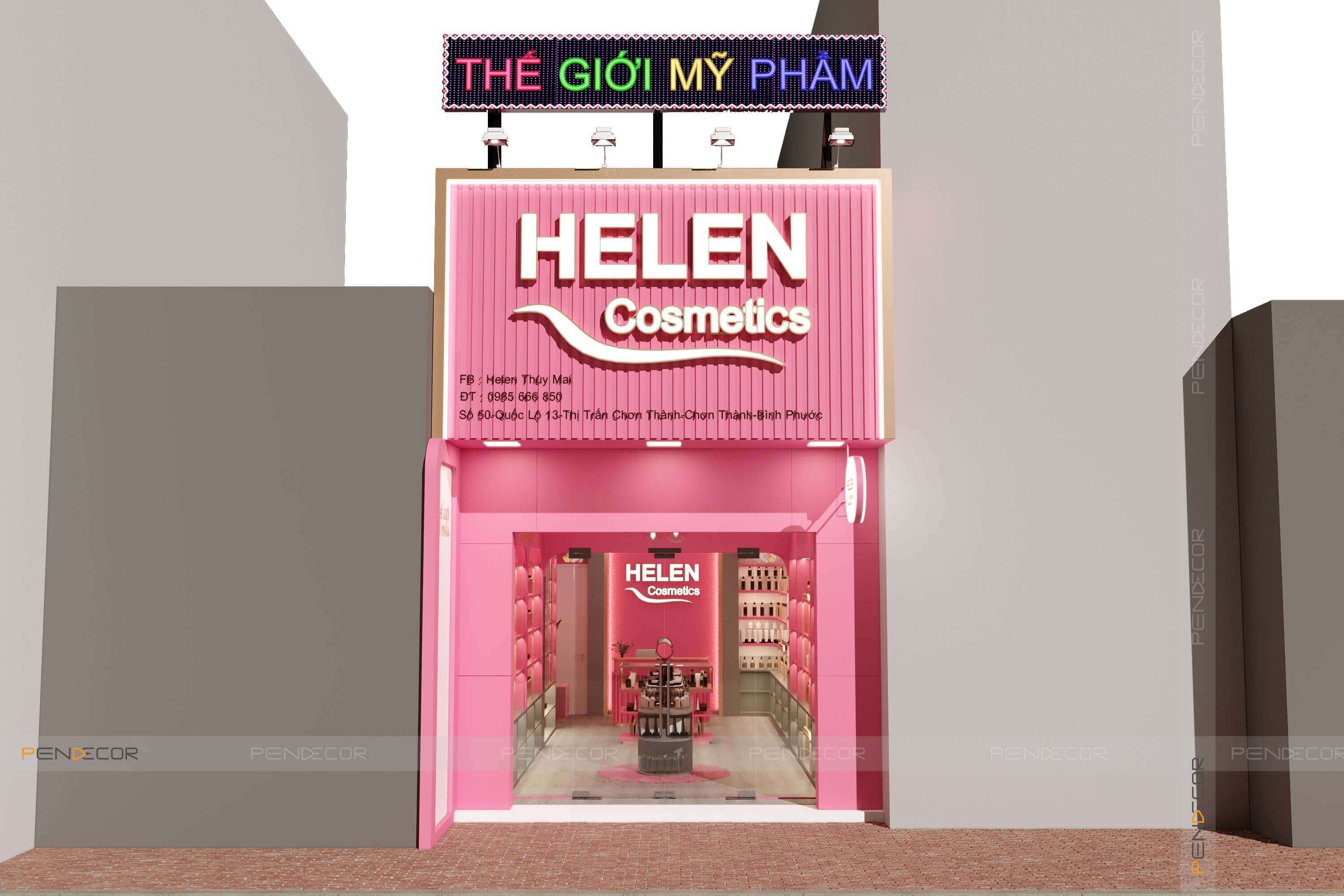 Thiết Kế Shop Mỹ Phẩm Helen Cosmetics