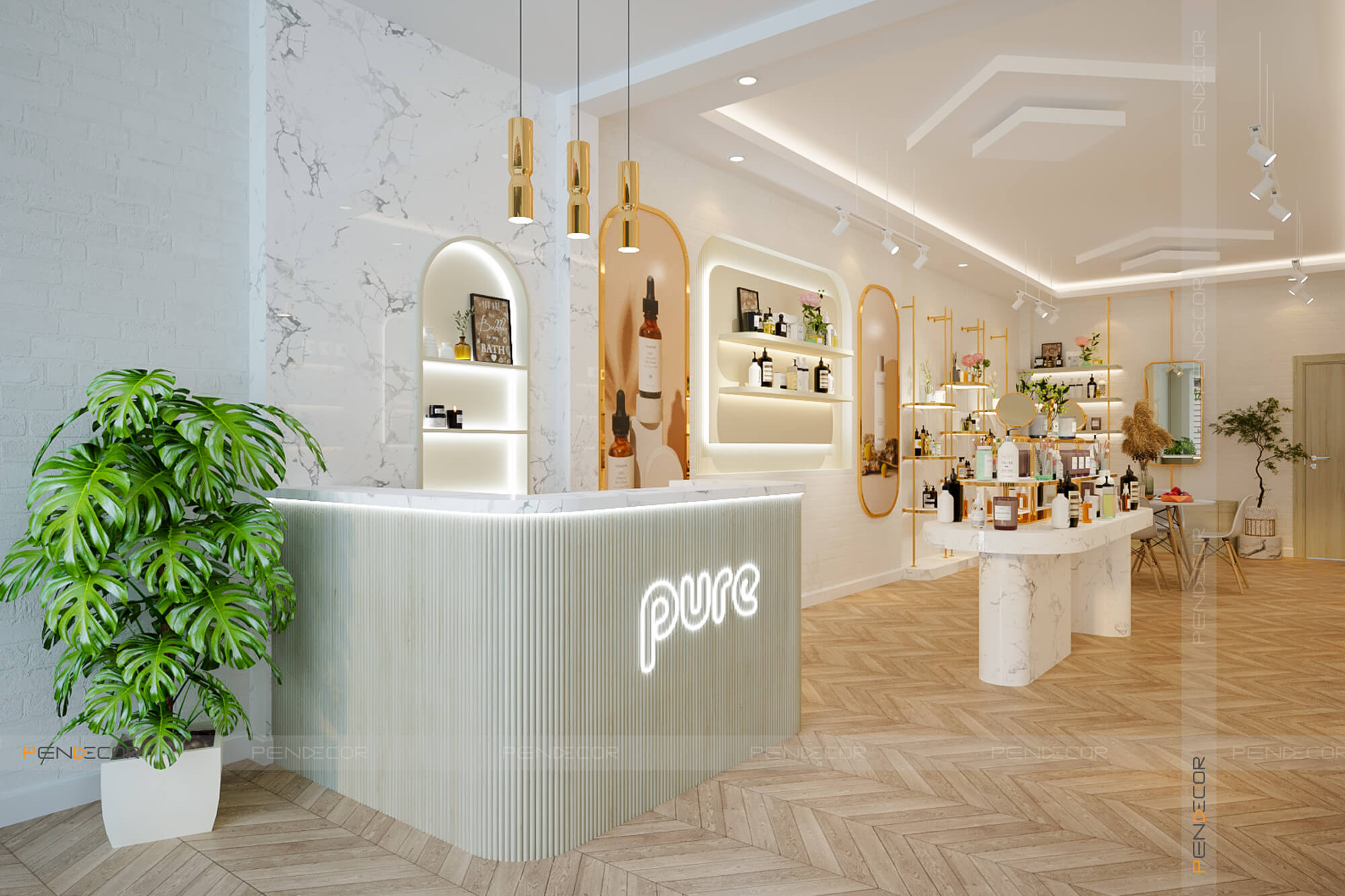 Thiết Kế Shop Tinh Dầu và Mỹ Phẩm Pure