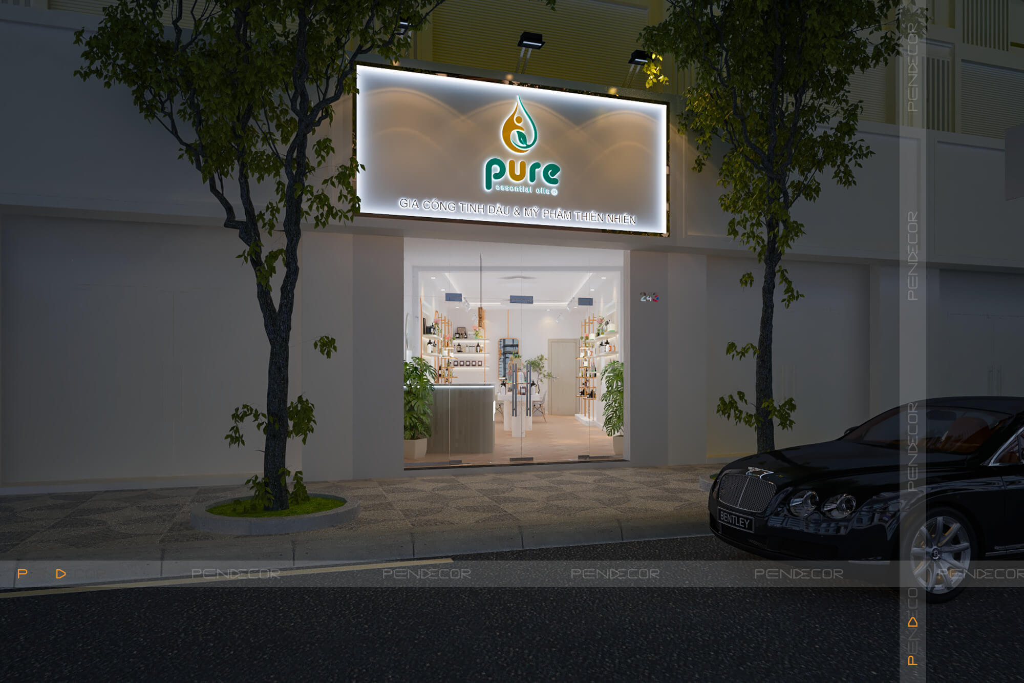 Thiết Kế Shop Tinh Dầu và Mỹ Phẩm Pure