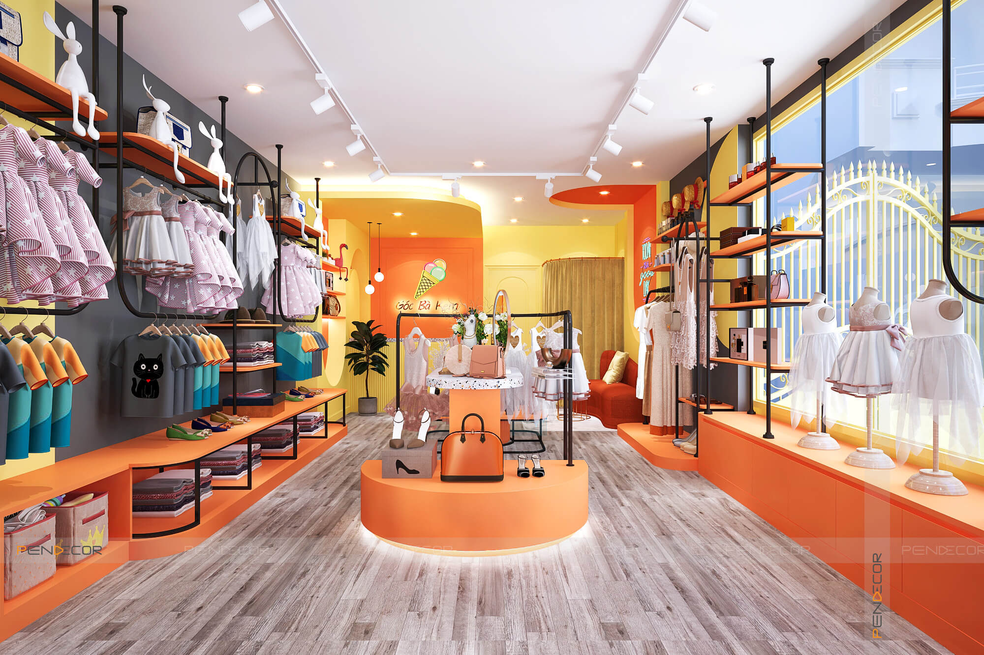 Thiết Kế Shop Thời Trang Trẻ Em Góc Bà Kem