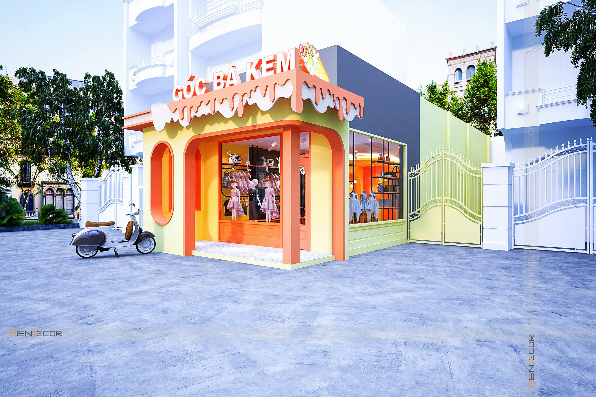 Thiết Kế Shop Thời Trang Trẻ Em Góc Bà Kem