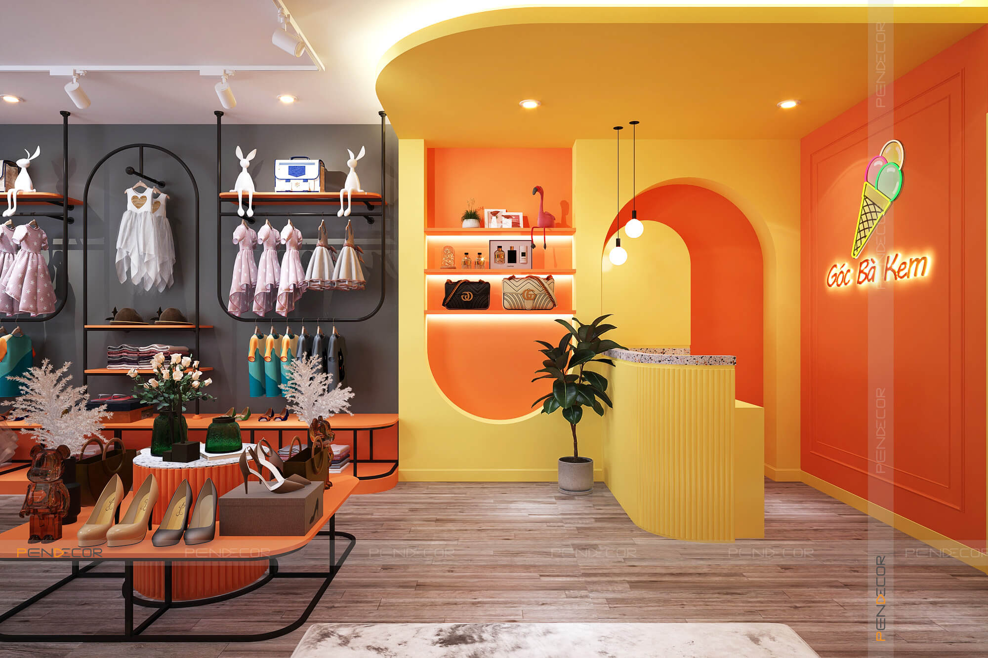 Thiết Kế Shop Thời Trang Trẻ Em Góc Bà Kem