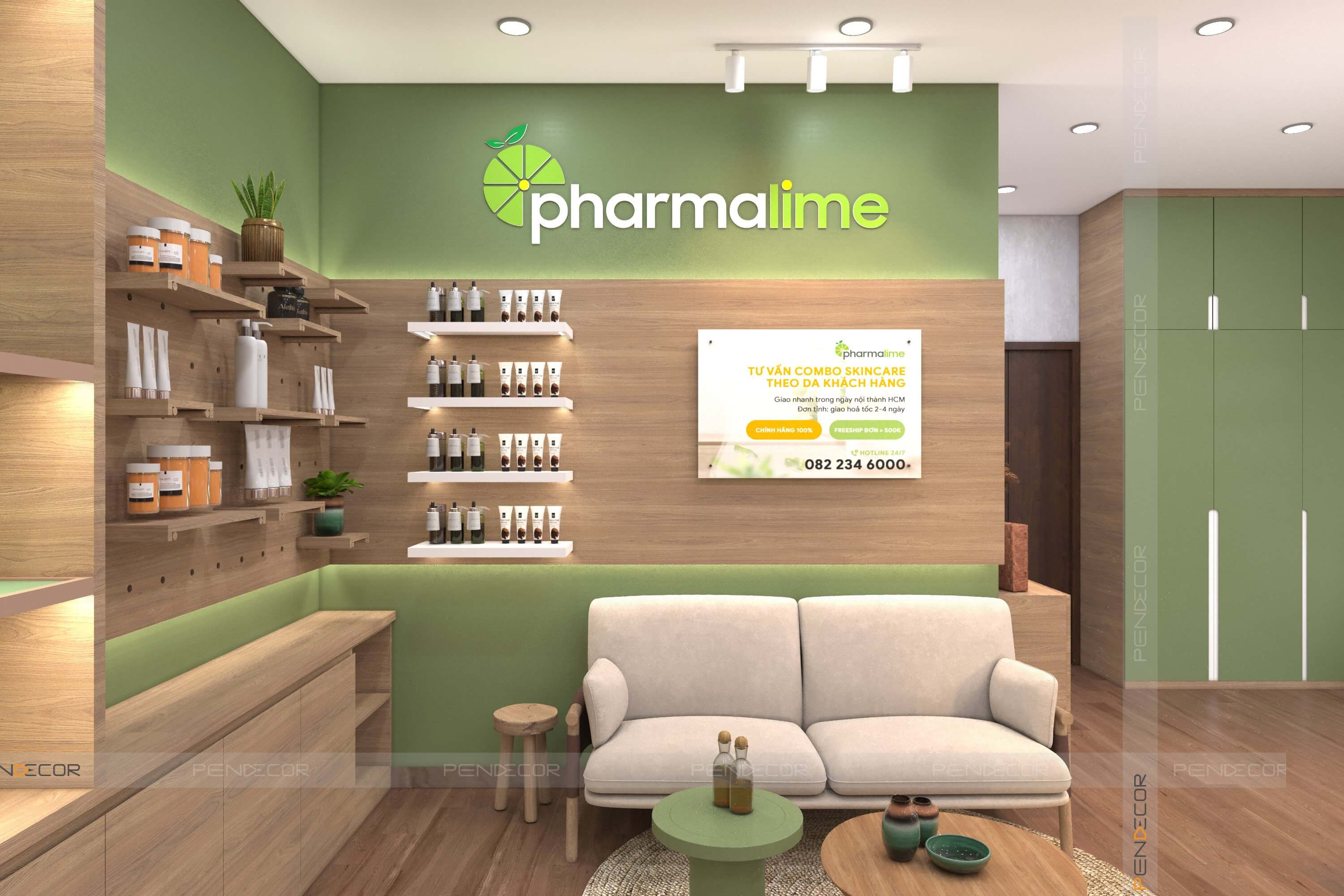 Thiết Kế Shop Mỹ Phẩm Pharmalime